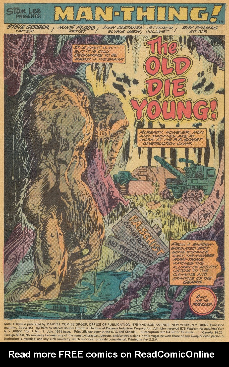 Read online Man-Thing (1974) comic -  Issue #7 - 2