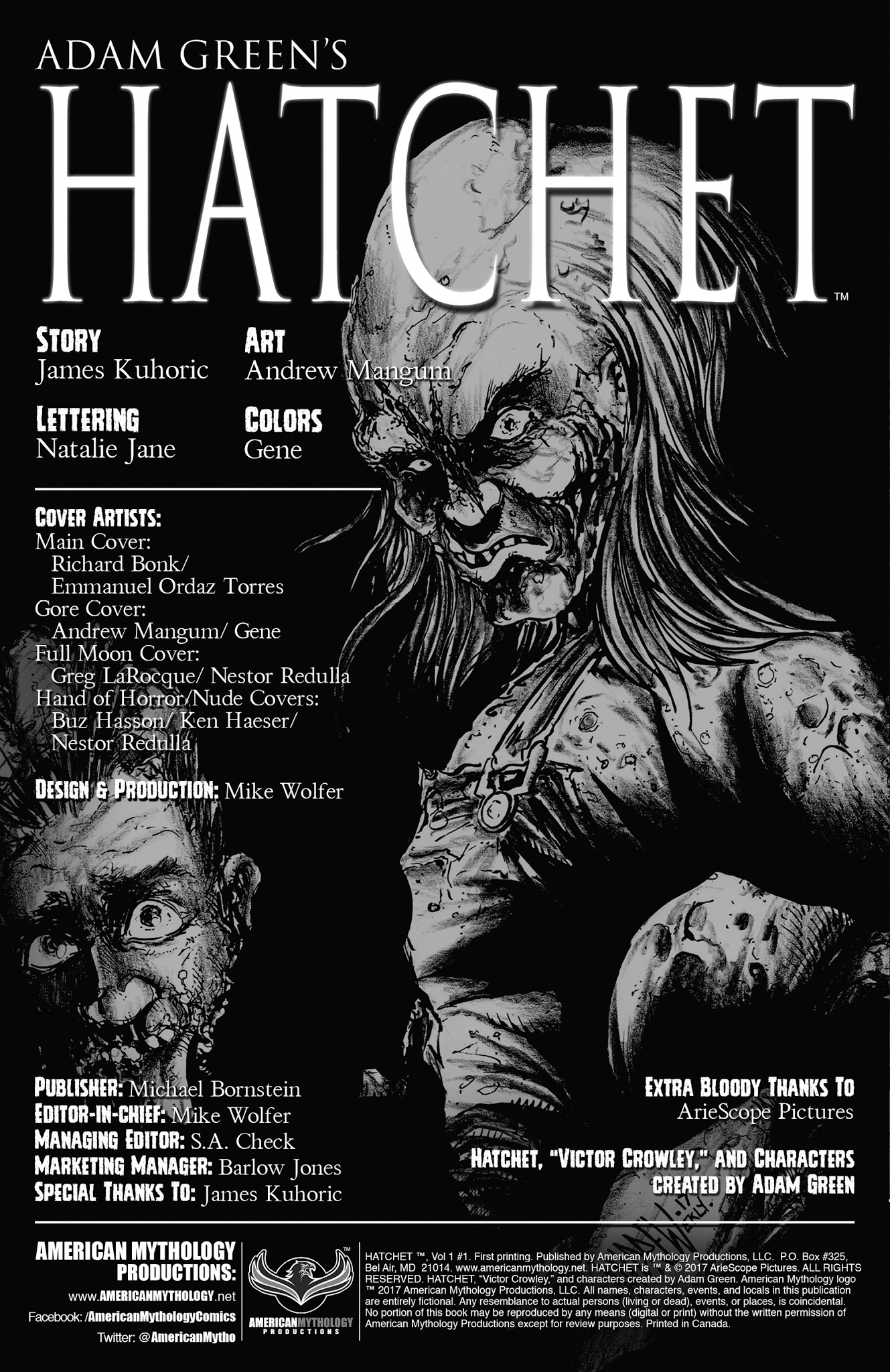Read online Adam Green's Hatchet comic -  Issue #1 - 2