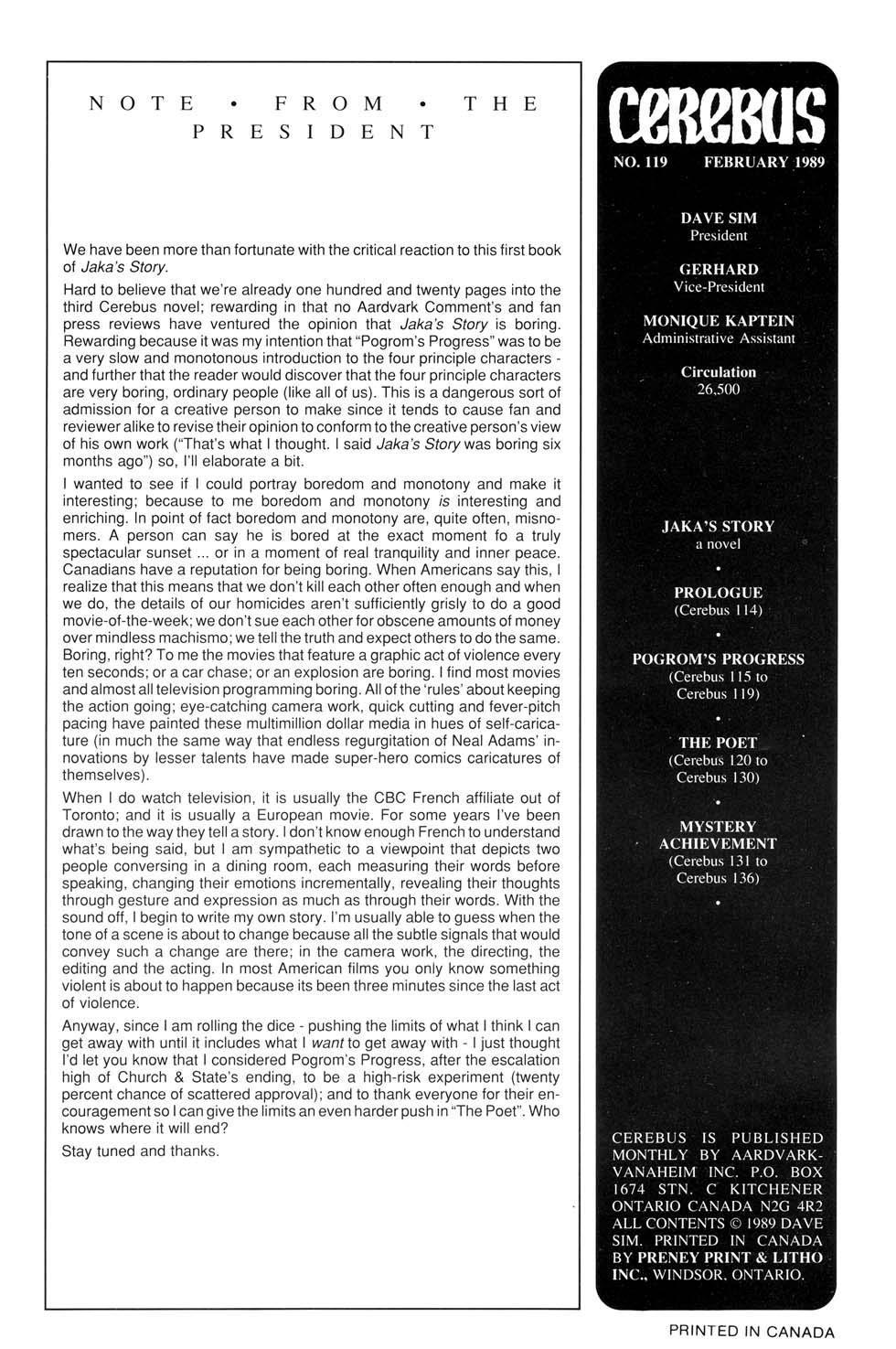 Read online Cerebus comic -  Issue #119 - 2