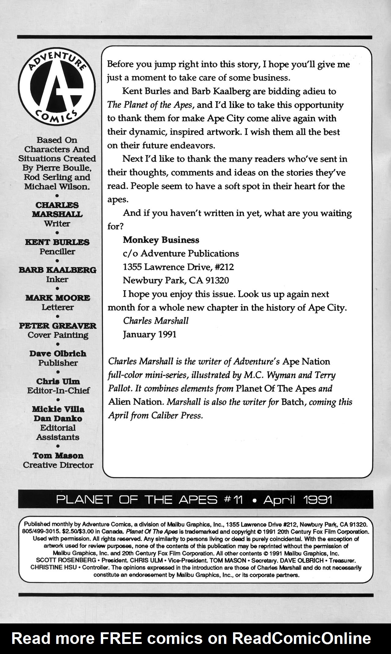 Read online Planet of the Apes (1990) comic -  Issue #11 - 2