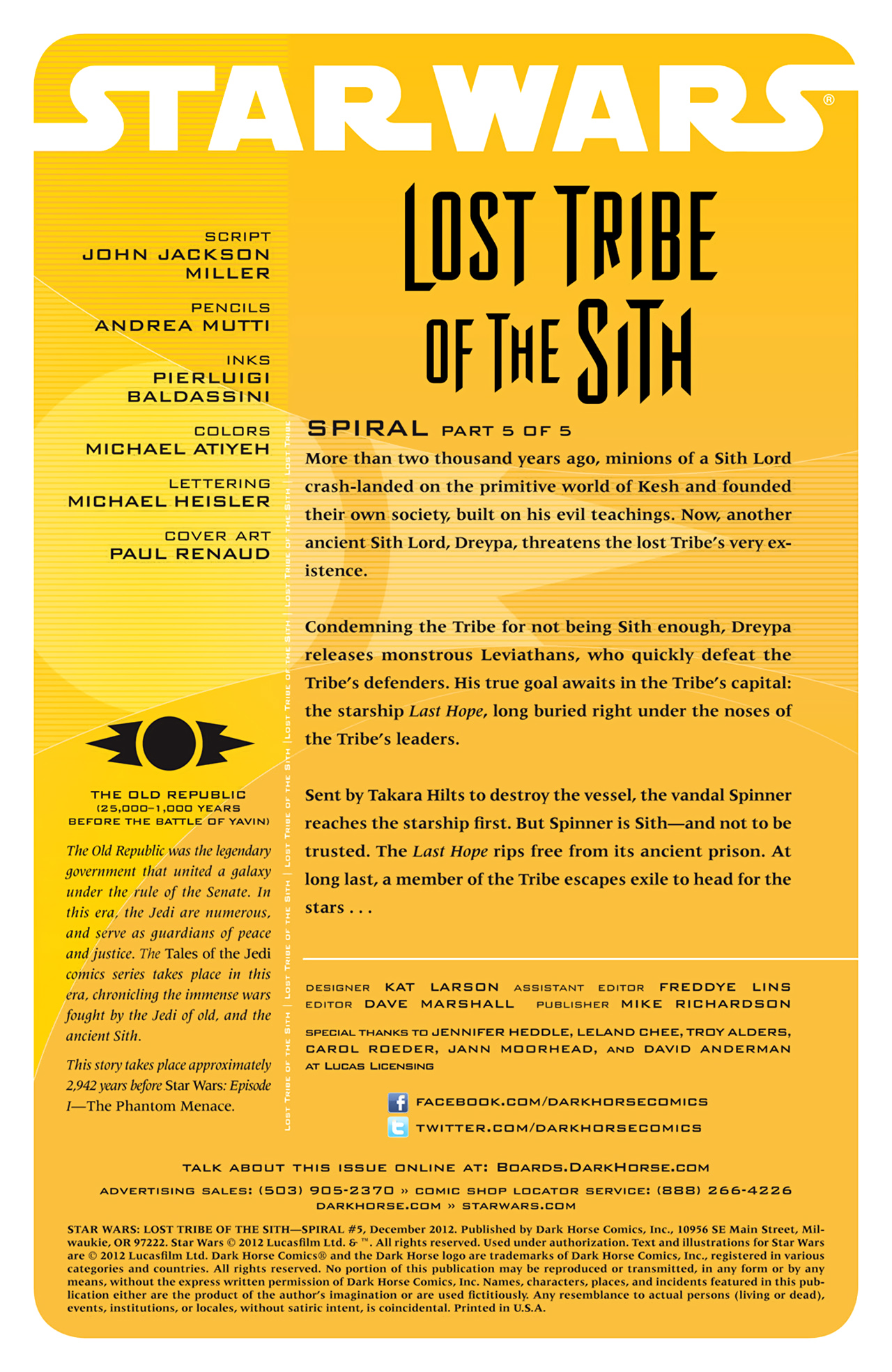 Read online Star Wars: Lost Tribe of the Sith - Spiral comic -  Issue #5 - 2
