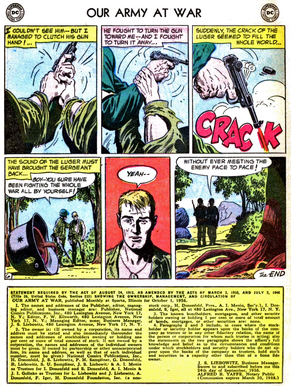 Read online Our Army at War (1952) comic -  Issue #56 - 32