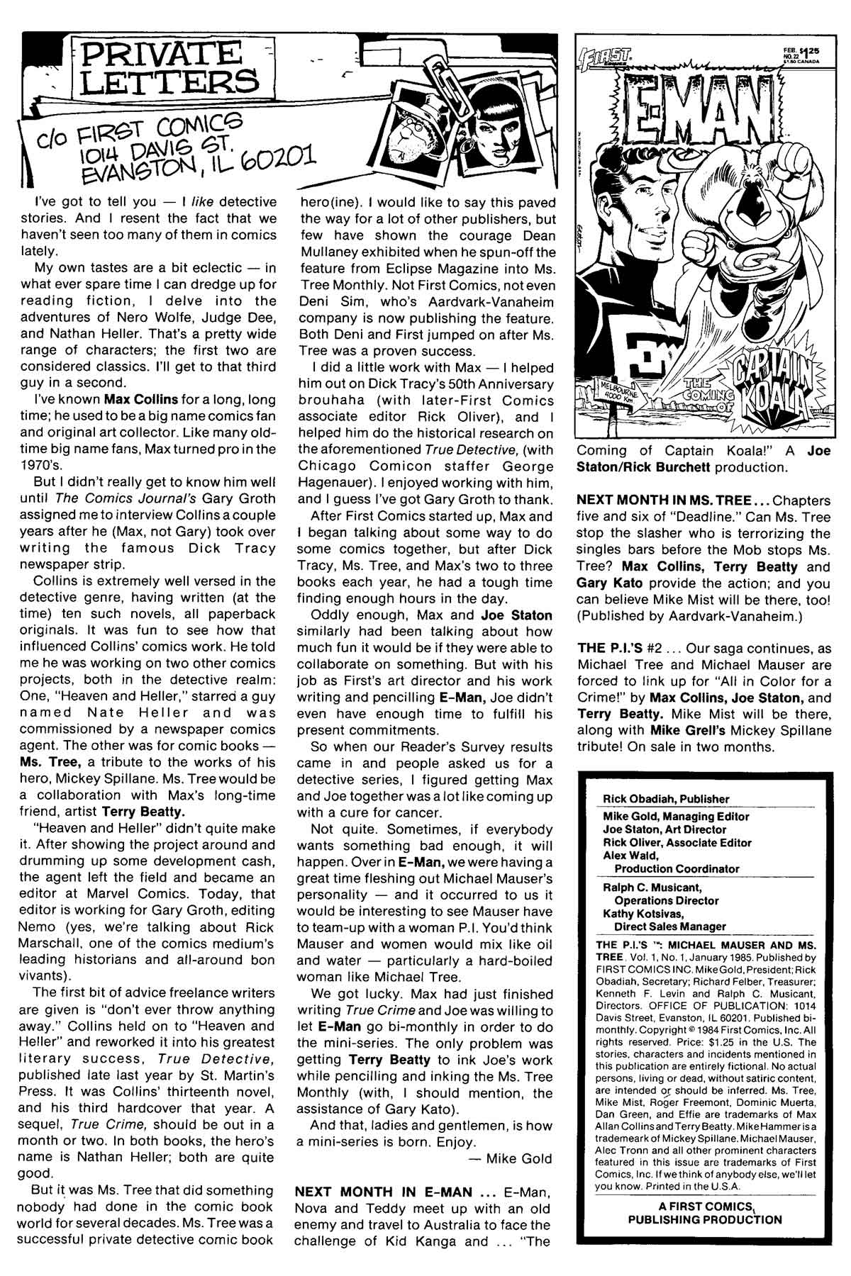 Read online The P.I.'s: Michael Mauser and Ms. Tree comic -  Issue #1 - 2