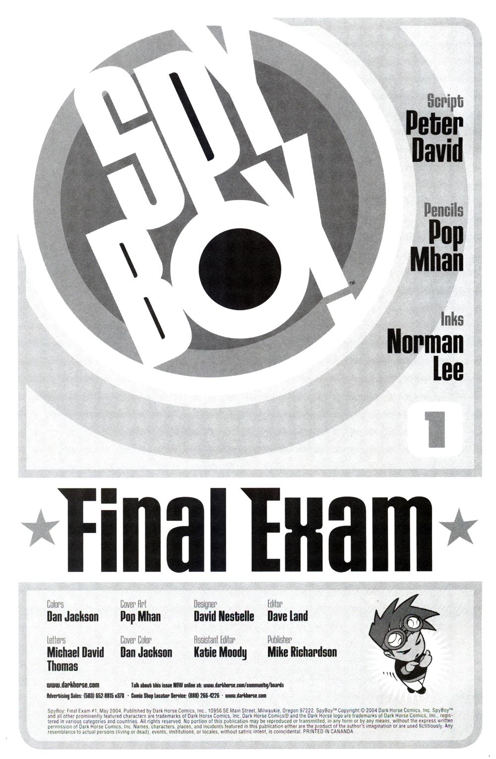 Read online SpyBoy: Final Exam comic -  Issue #1 - 2