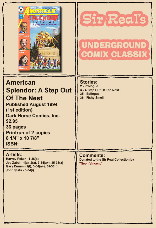American Splendor Special: A Step Out of the Nest issue Full - Page 1