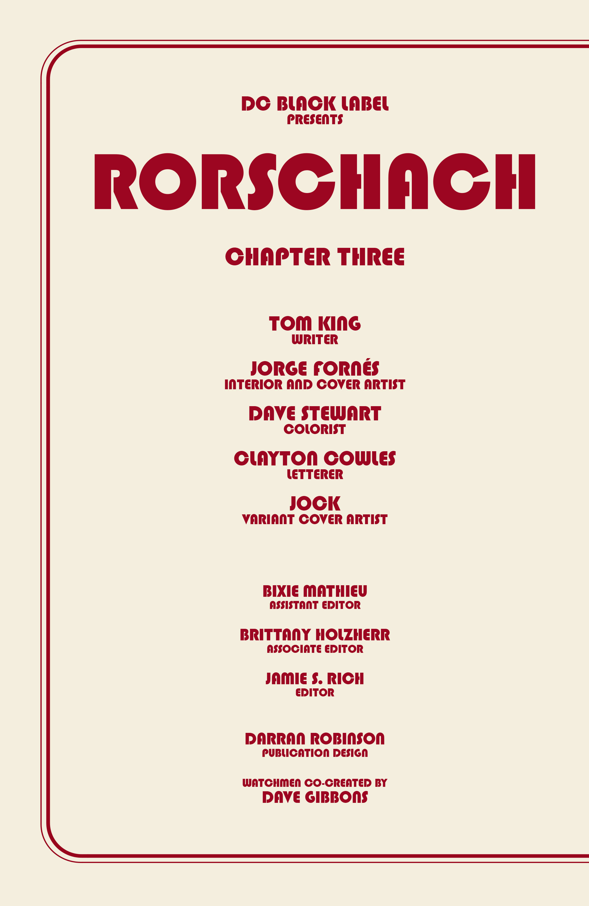 Read online Rorschach comic -  Issue #3 - 2