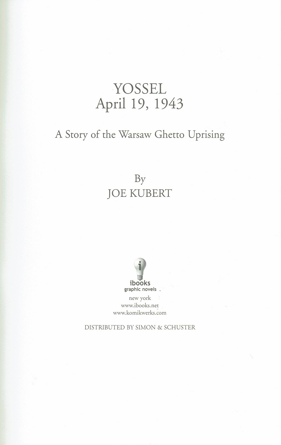 Read online Yossel: April 19, 1943 comic -  Issue # TPB - 5