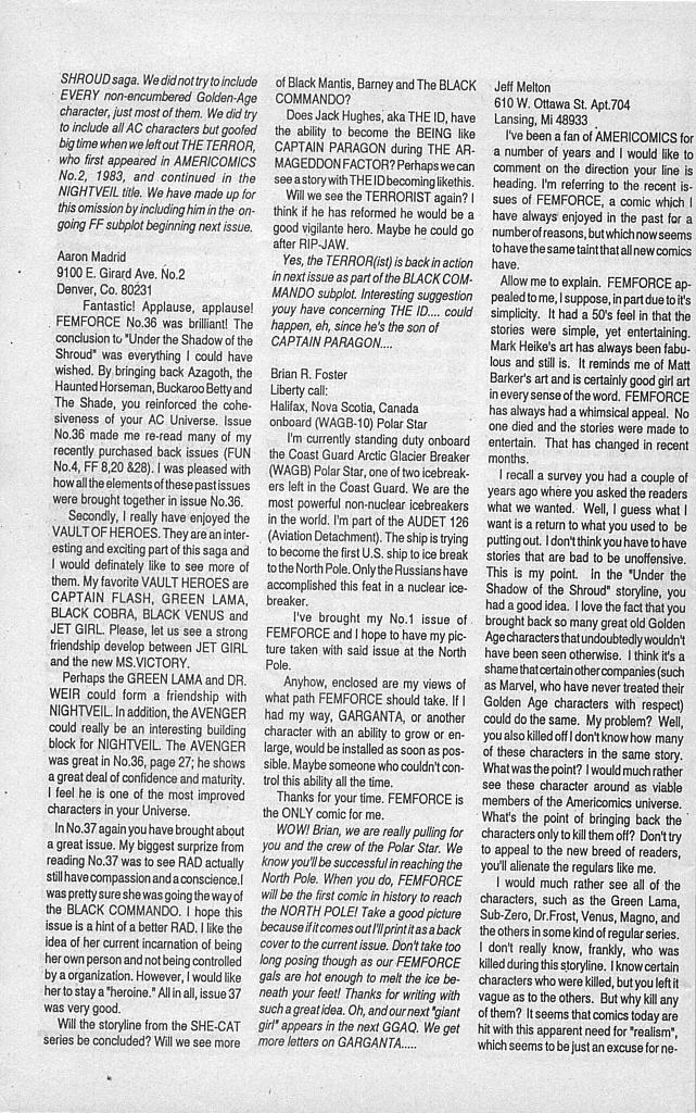 Read online Femforce comic -  Issue #39 - 42