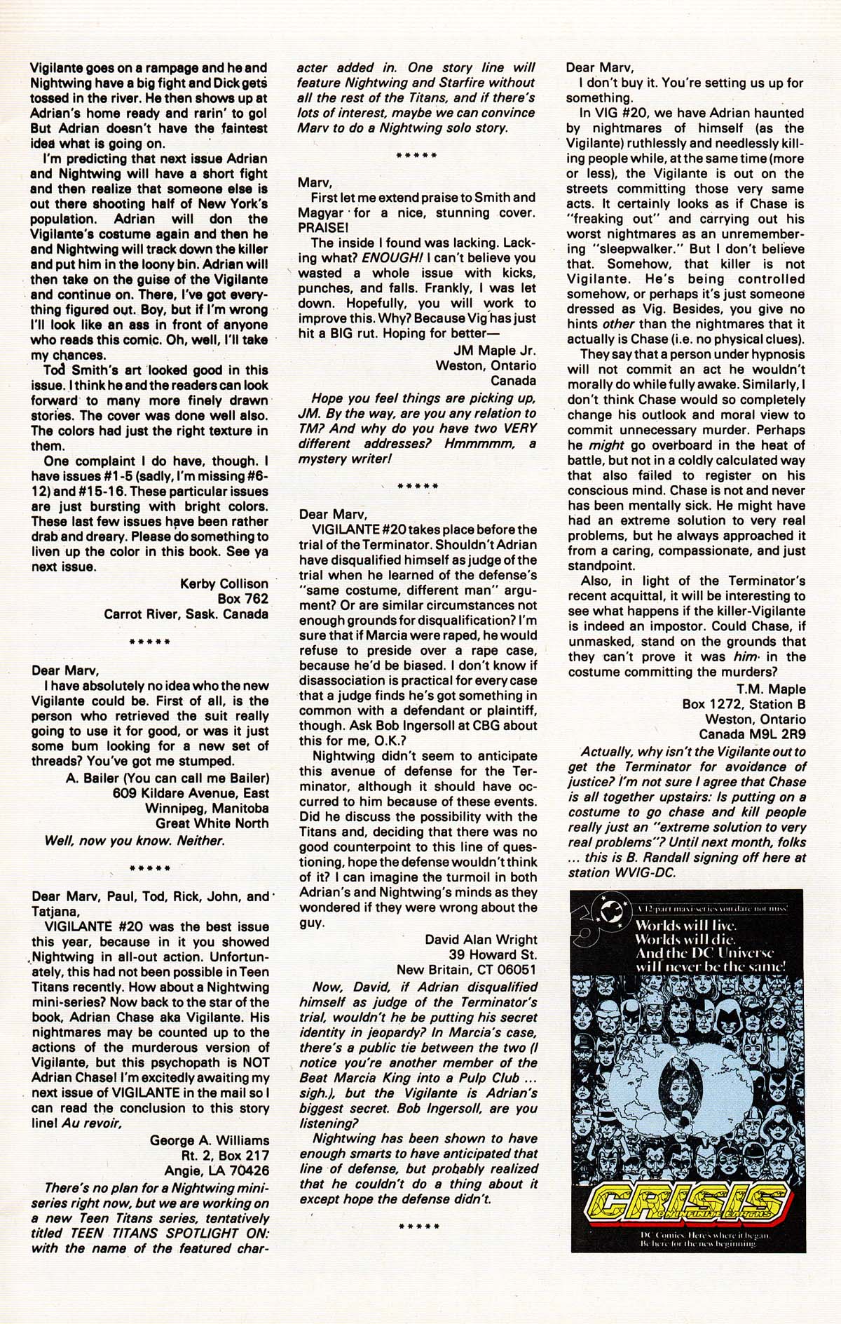 Read online Vigilante (1983) comic -  Issue #24 - 27