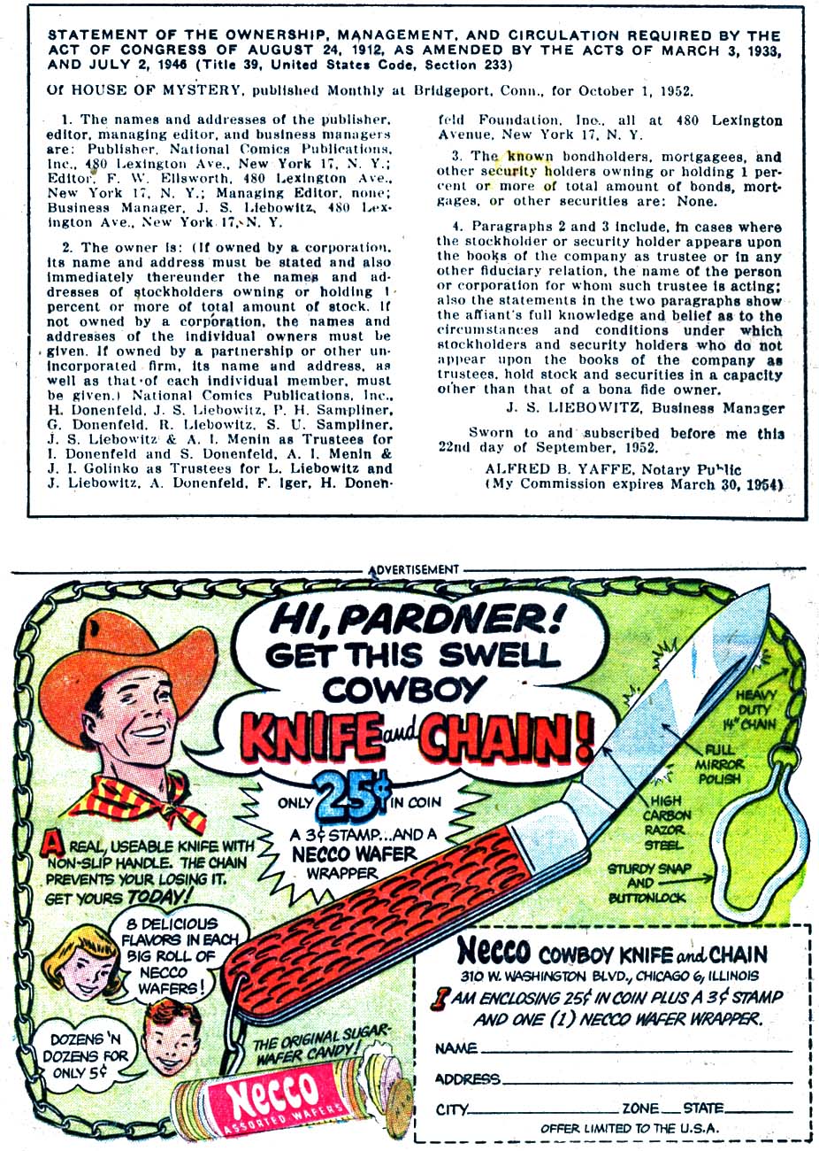 Read online House of Mystery (1951) comic -  Issue #11 - 25
