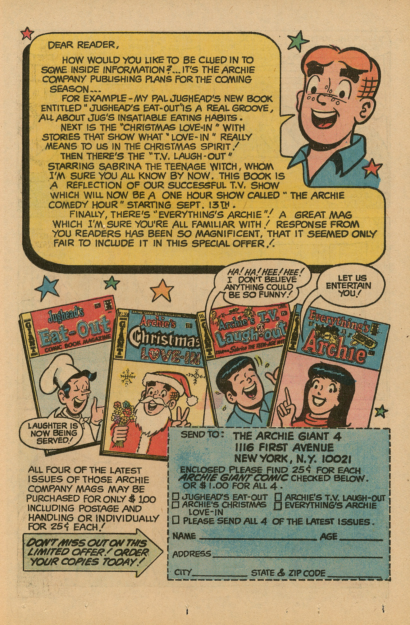 Read online Archie's TV Laugh-Out comic -  Issue #1 - 49