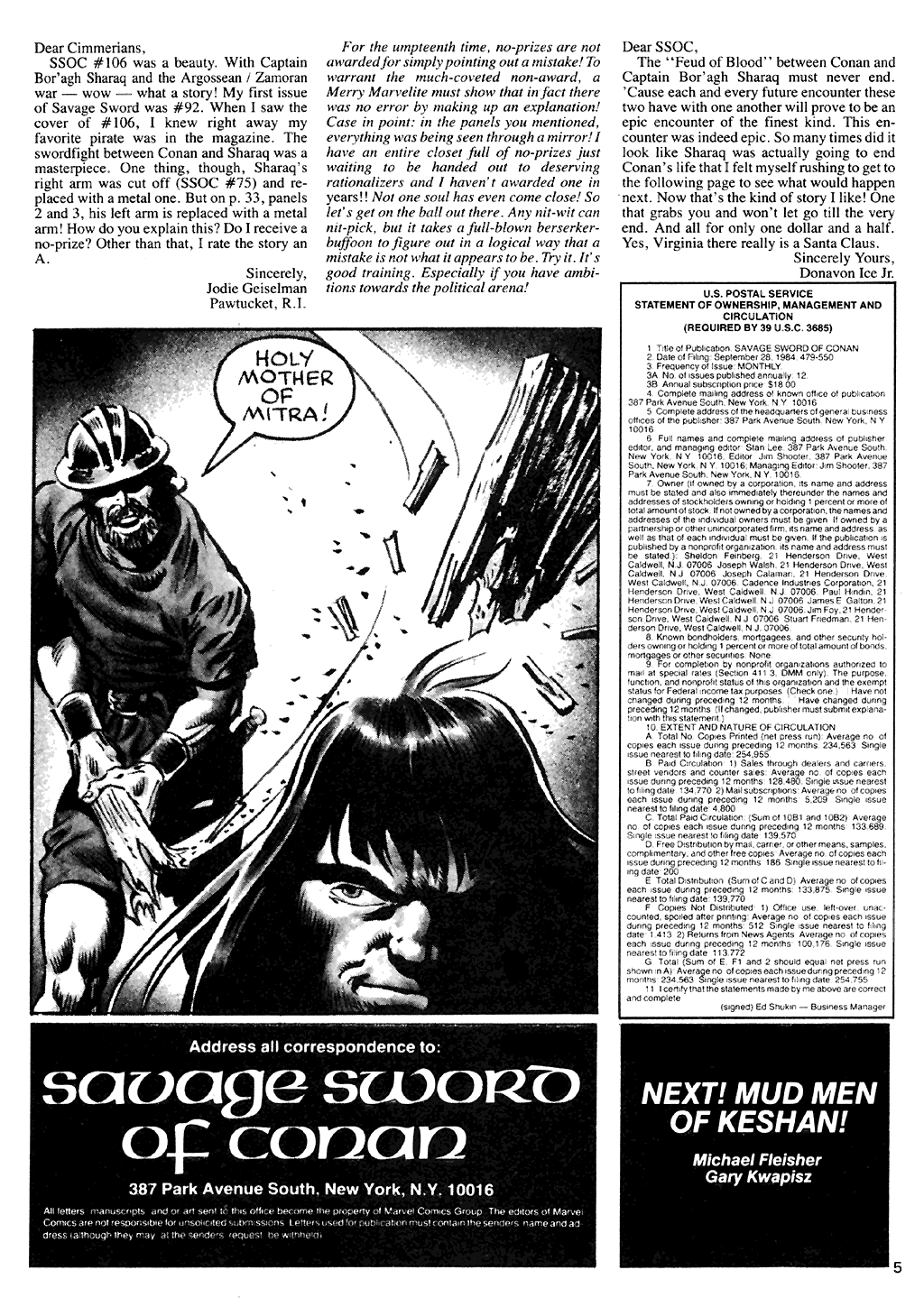 Read online The Savage Sword Of Conan comic -  Issue #110 - 6