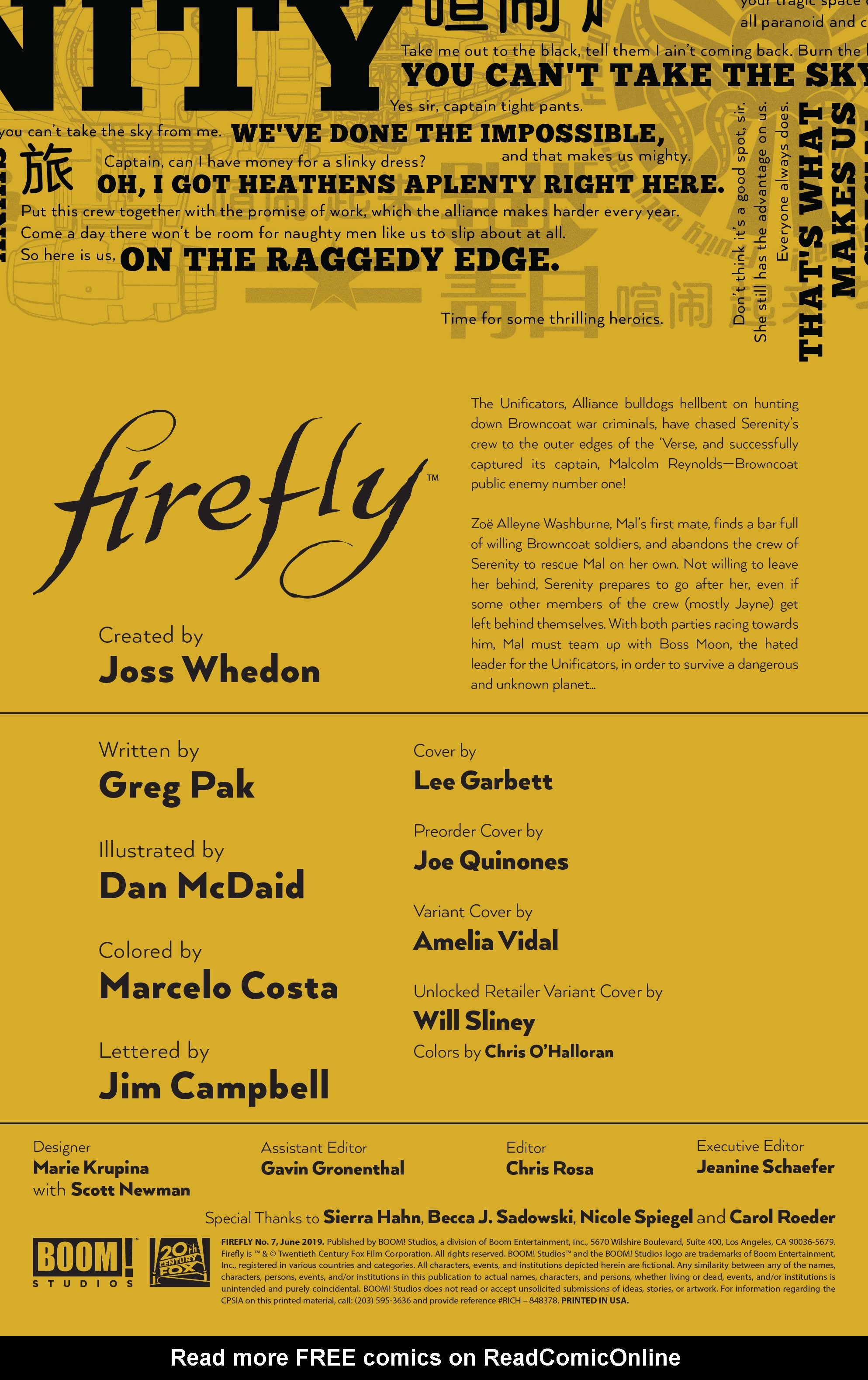 Read online Firefly comic -  Issue #7 - 2