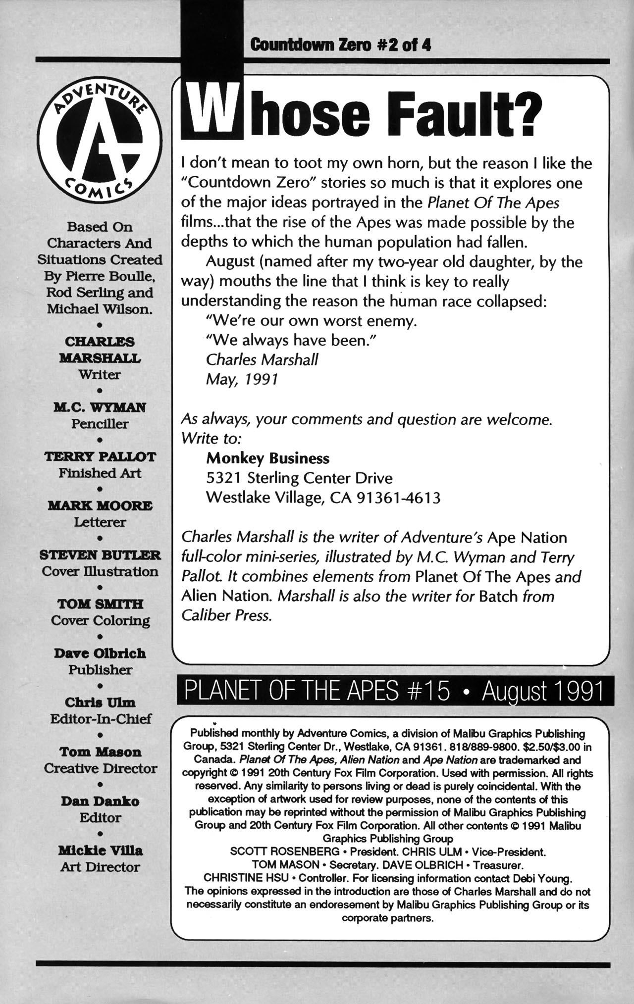 Read online Planet of the Apes (1990) comic -  Issue #15 - 2