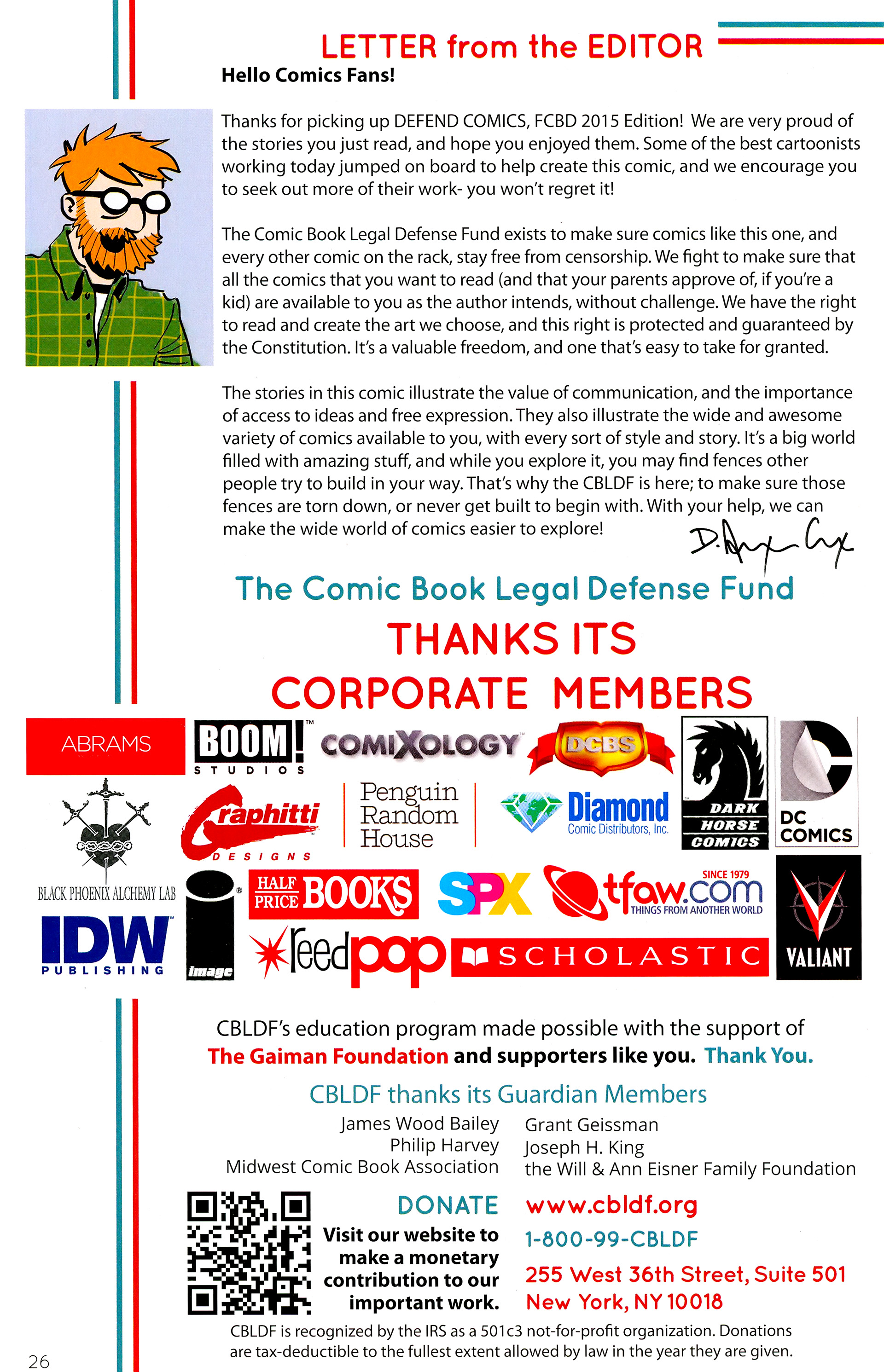 Read online Free Comic Book Day 2015 comic -  Issue # The CBLDF presents Defend Comics - 28