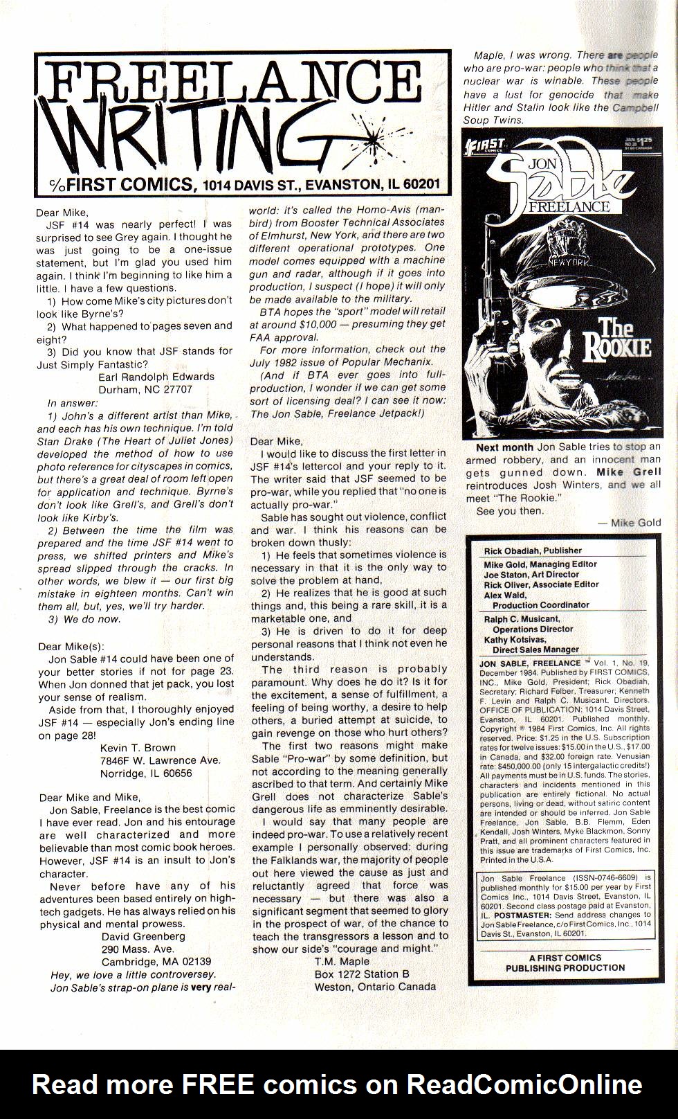 Read online Jon Sable, Freelance comic -  Issue #19 - 2