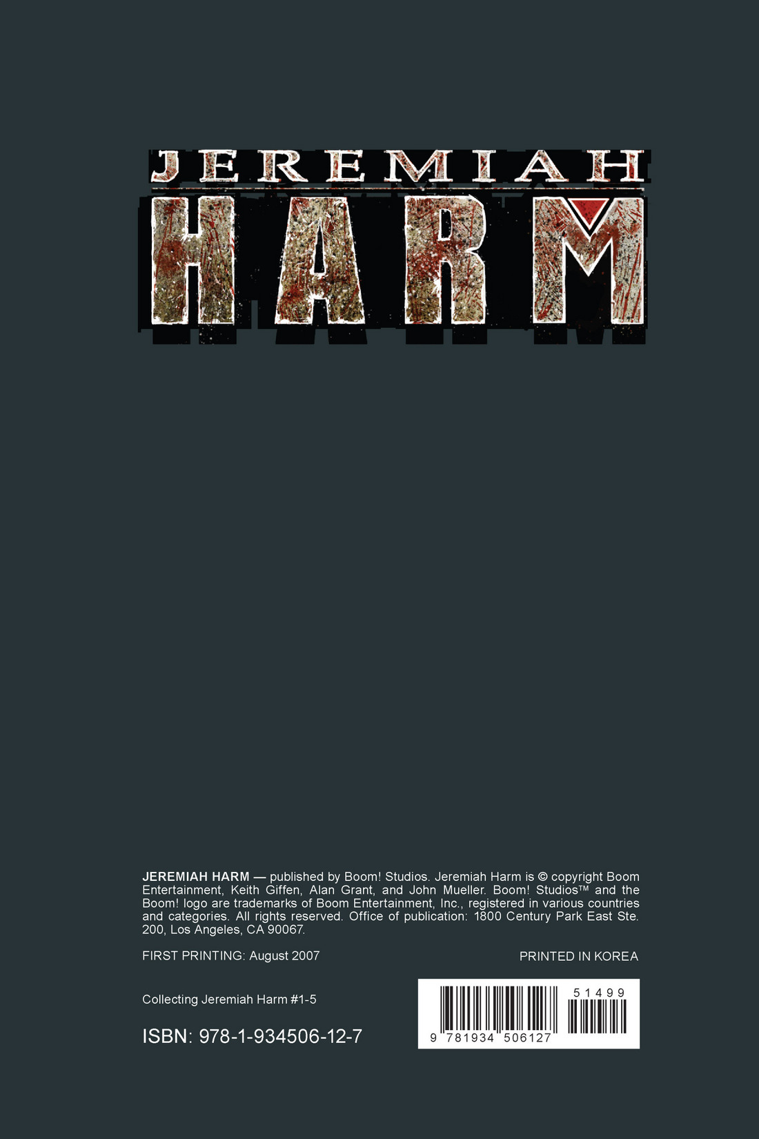 Read online Jeremiah Harm comic -  Issue # TPB - 2
