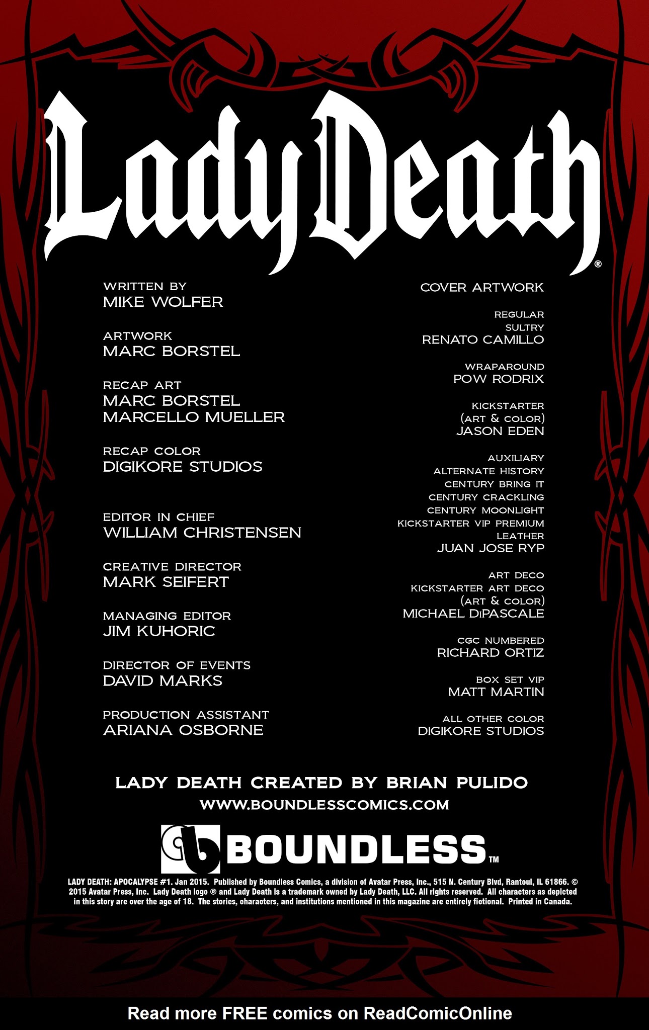 Read online Lady Death: Apocalypse comic -  Issue #1 - 2