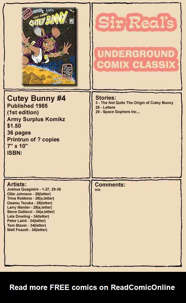 Read online Army  Surplus Komikz Featuring: Cutey Bunny comic -  Issue #4 - 37