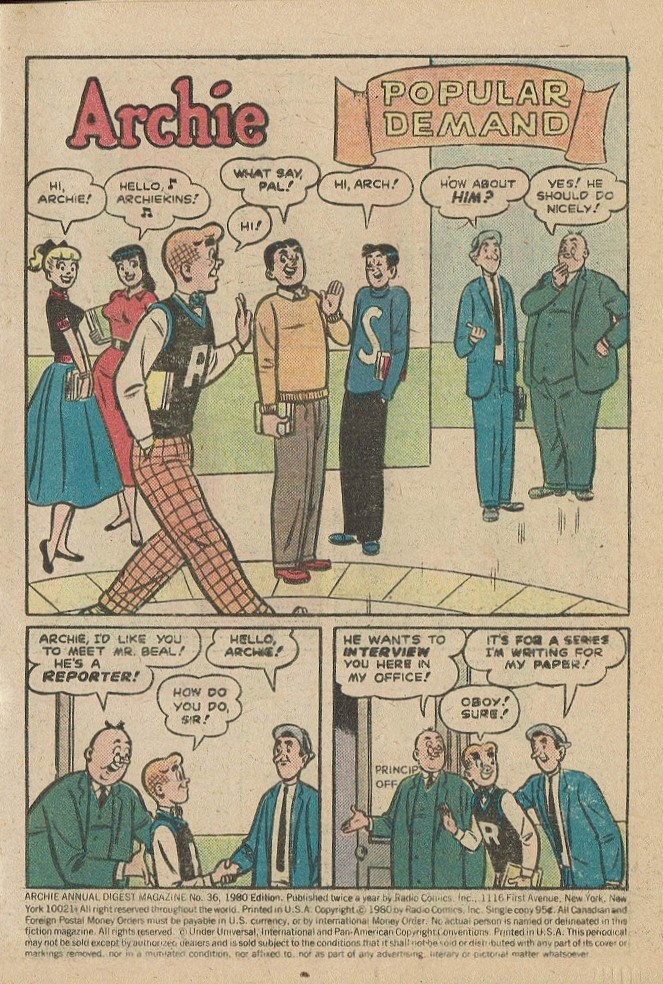 Read online Archie Annual Digest Magazine comic -  Issue #36 - 2