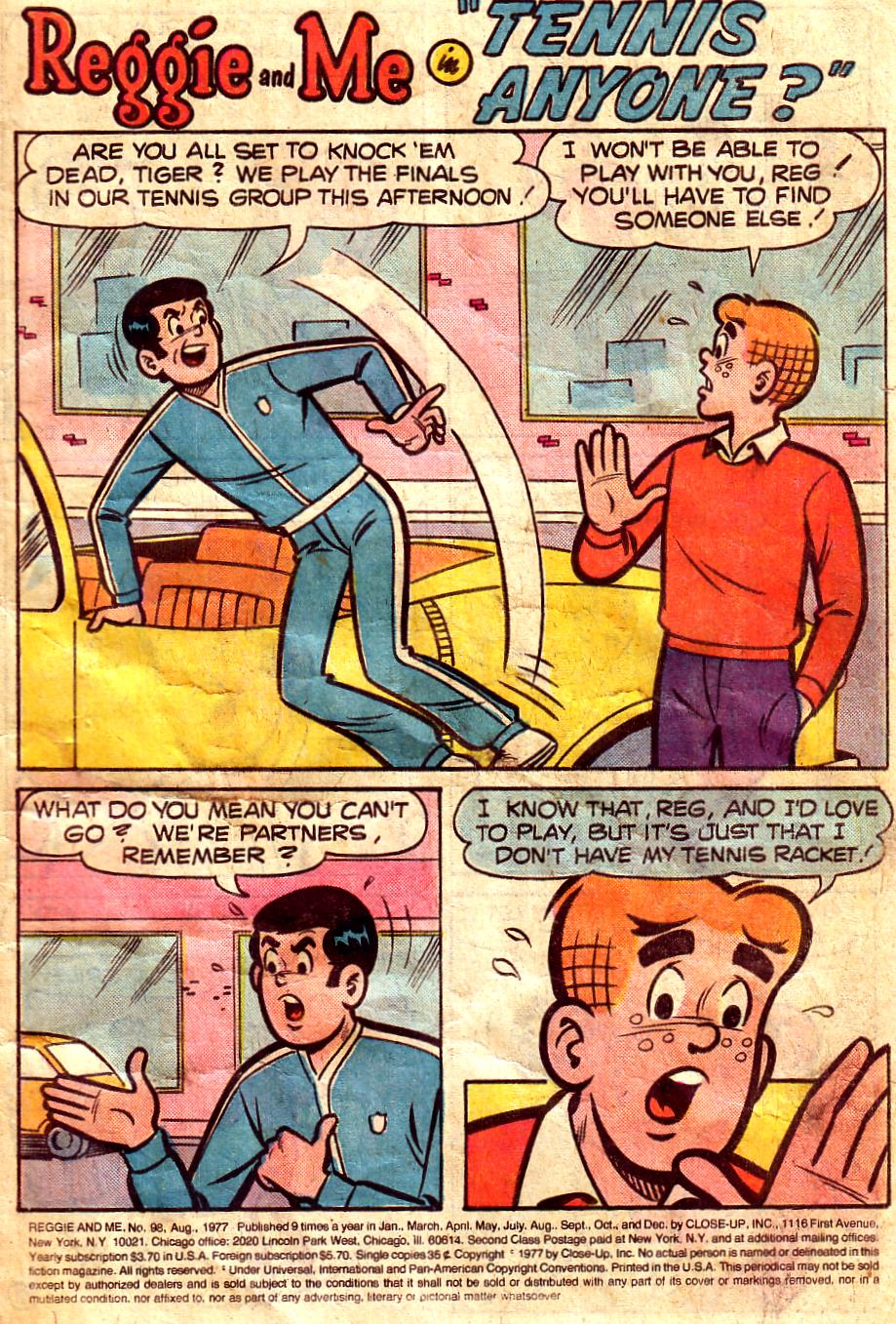 Read online Reggie and Me (1966) comic -  Issue #98 - 3
