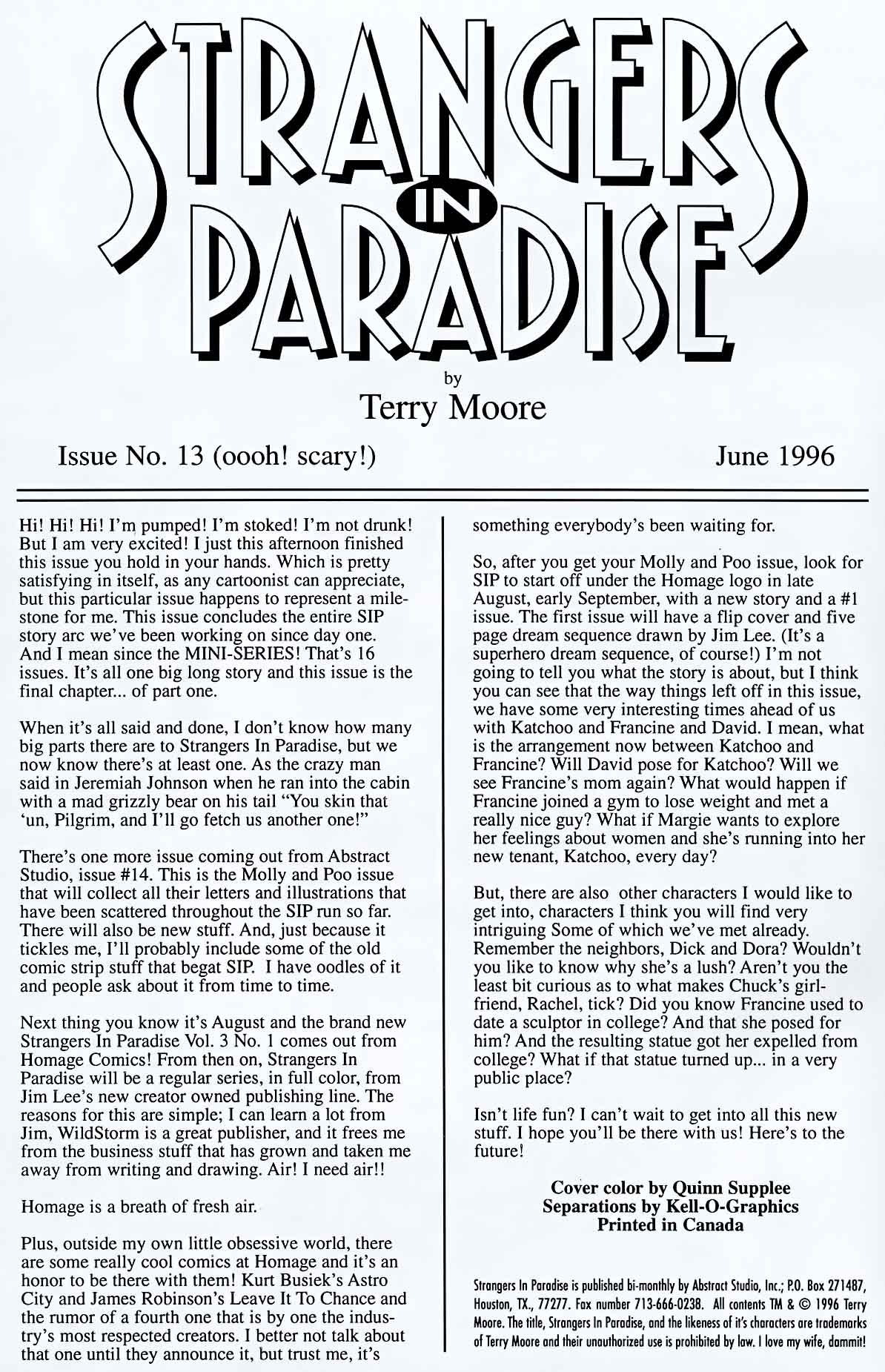 Read online Strangers in Paradise (1994) comic -  Issue #13 - 2