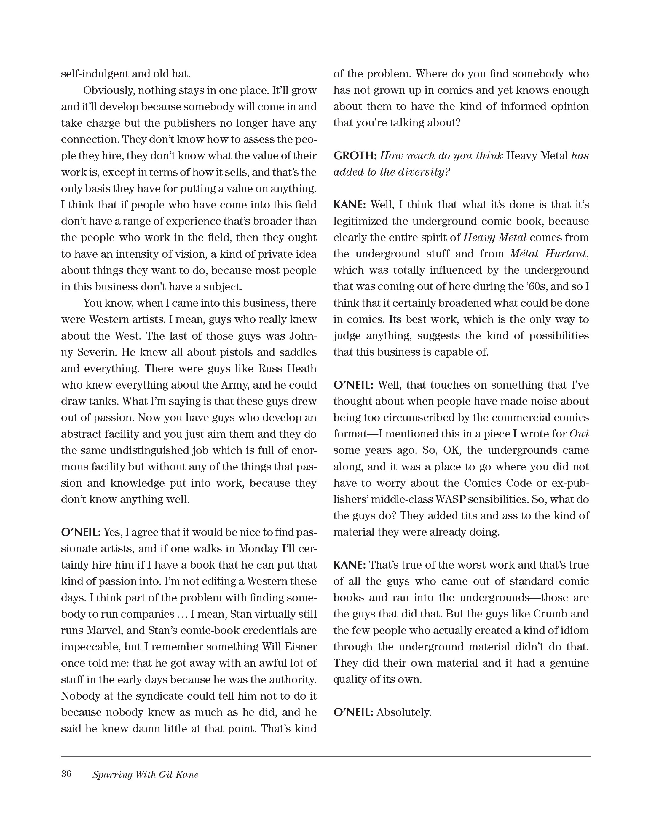 Read online Sparring With Gil Kane: Colloquies On Comic Art and Aesthetics comic -  Issue # TPB (Part 1) - 36