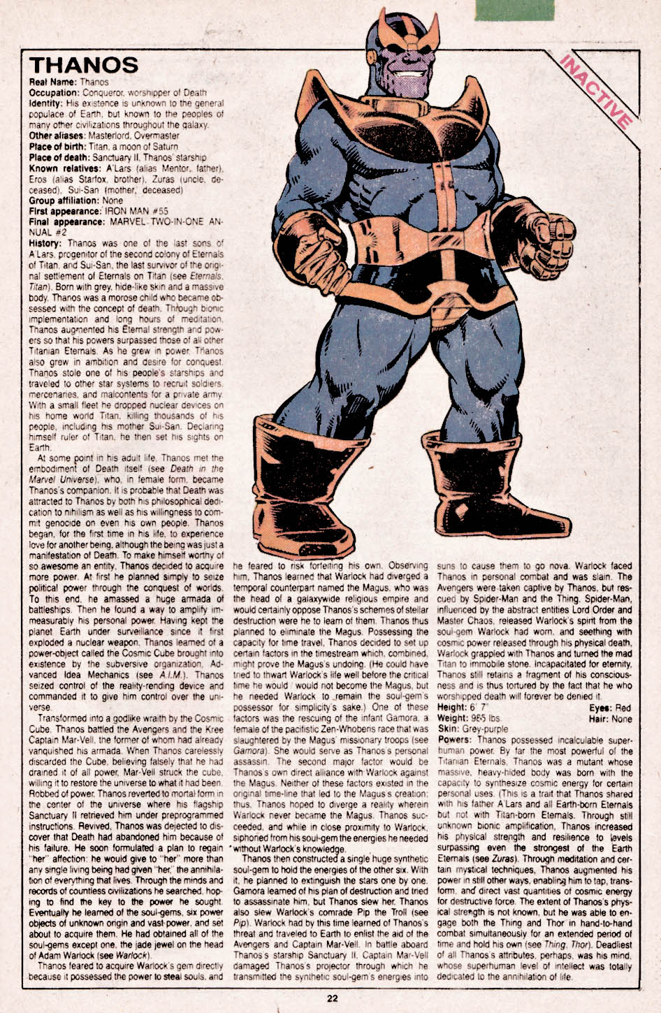Read online The Official Handbook of the Marvel Universe comic -  Issue #14 - 23