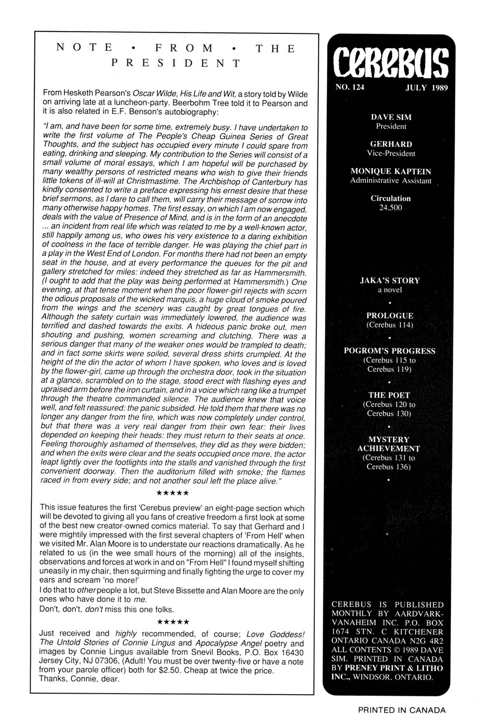 Read online Cerebus comic -  Issue #124 - 2