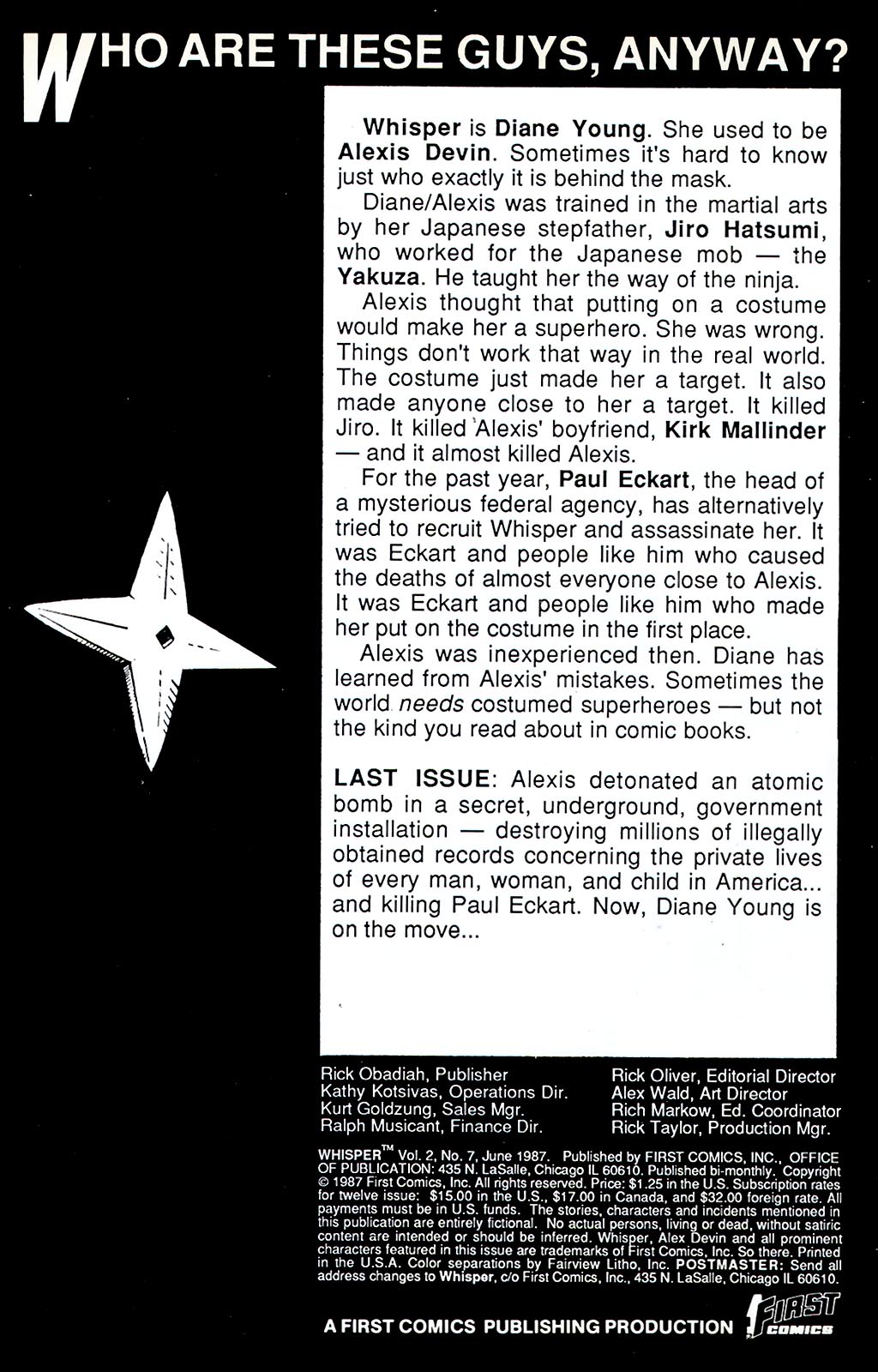 Read online Whisper (1986) comic -  Issue #7 - 2