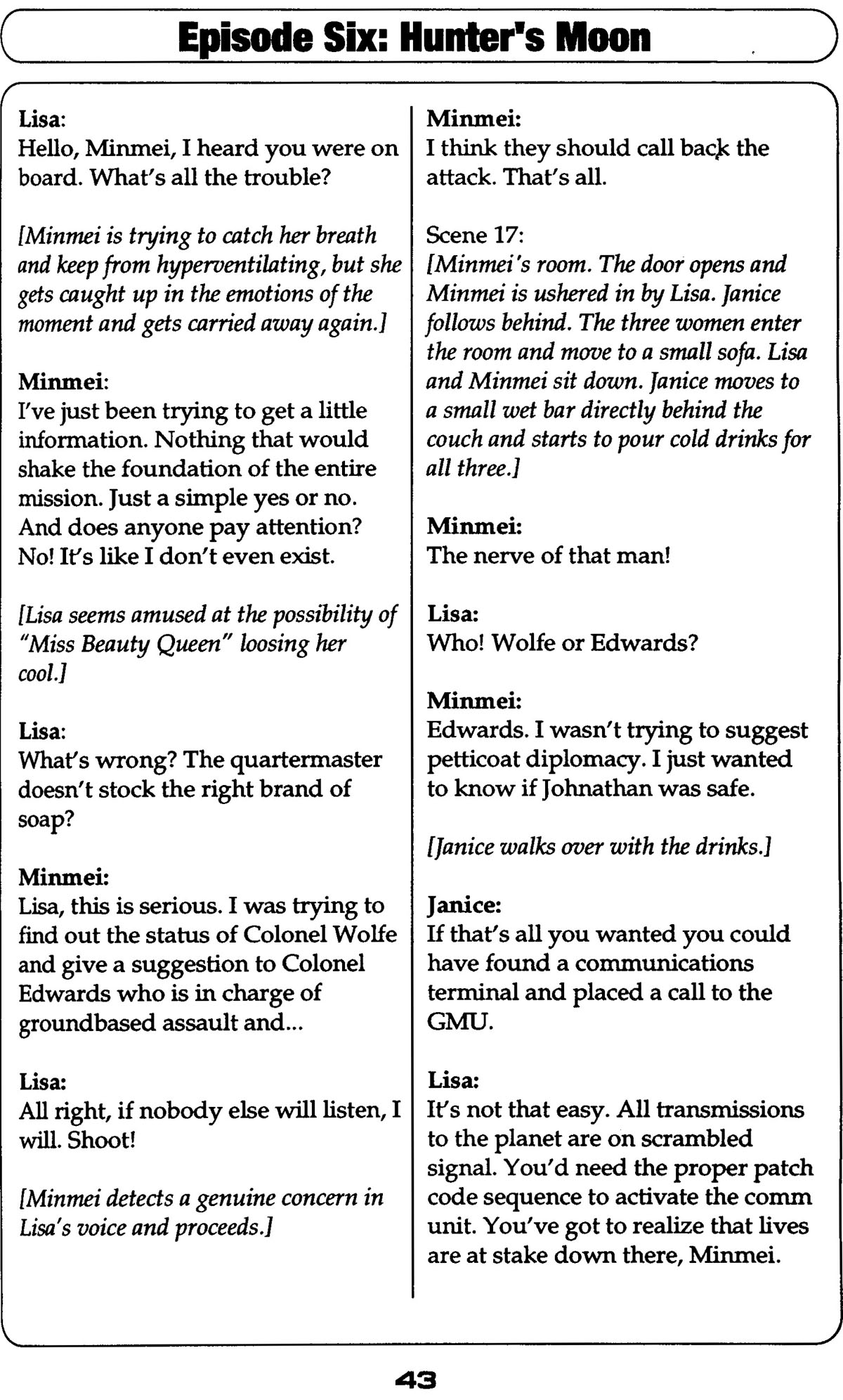 Read online Robotech II: The Sentinels comic -  Issue # _Script Book 2 - 43