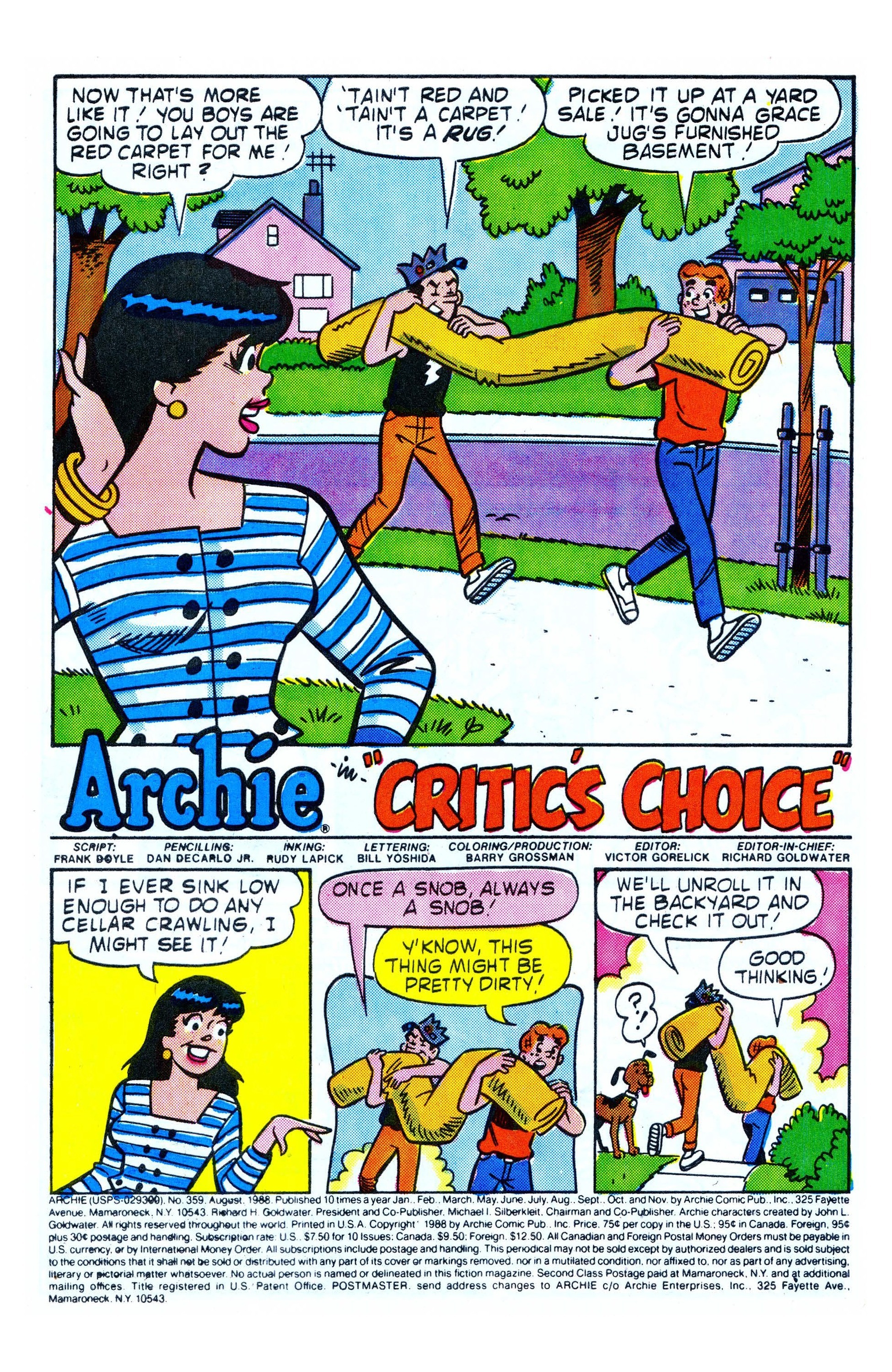 Read online Archie (1960) comic -  Issue #359 - 2