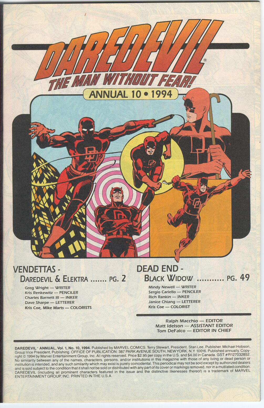 Read online Daredevil (1964) comic -  Issue # _Annual 10 - 2