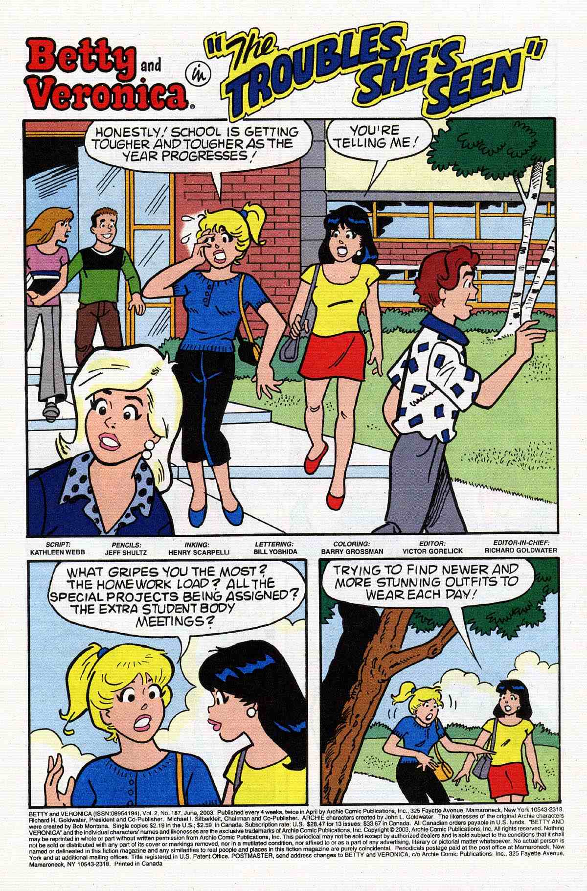 Read online Archie's Girls Betty and Veronica comic -  Issue #187 - 2