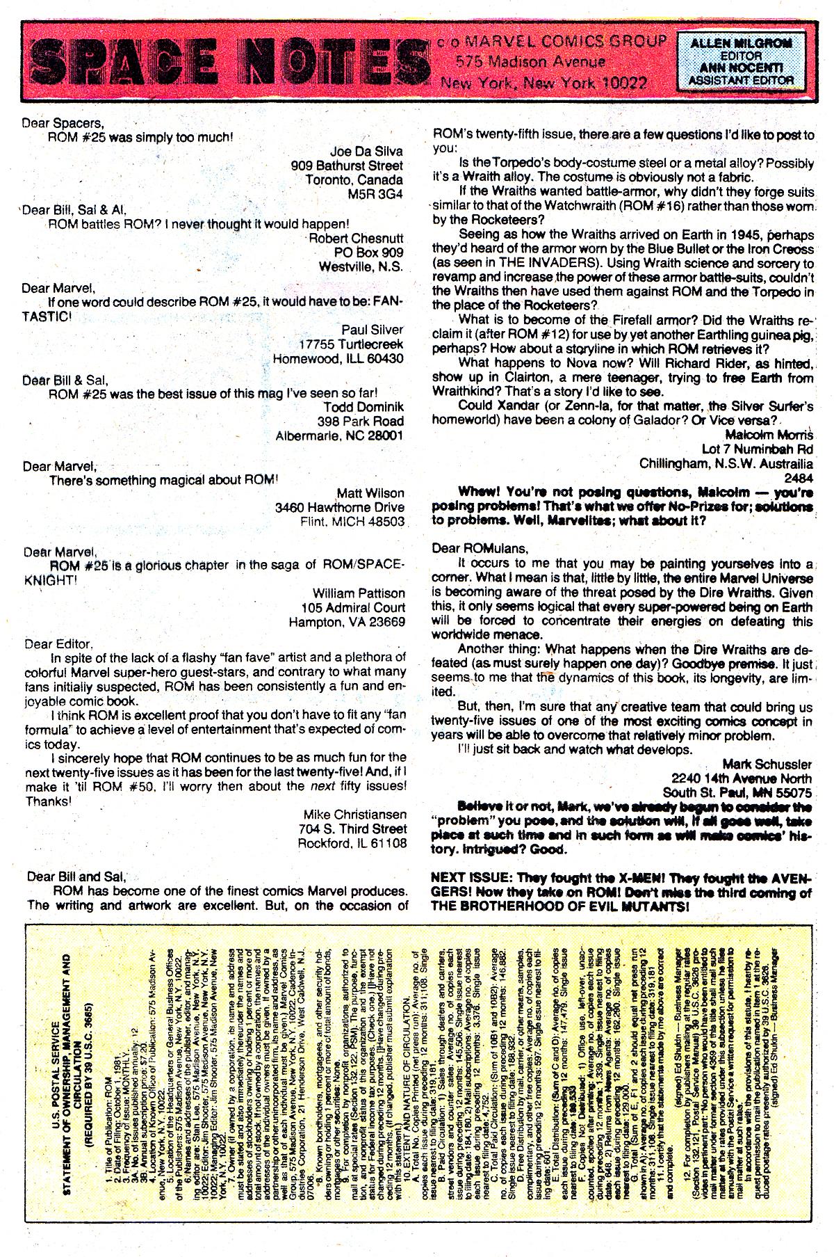 Read online ROM (1979) comic -  Issue #30 - 25
