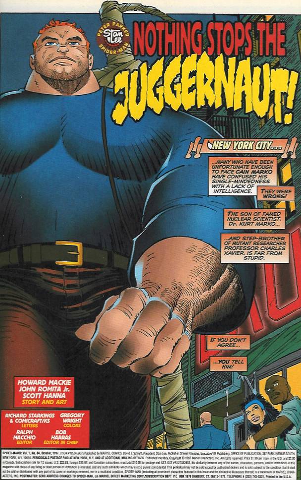 Read online Spider-Man (1990) comic -  Issue #84 - Nothing Stops The Juggernaut - 2