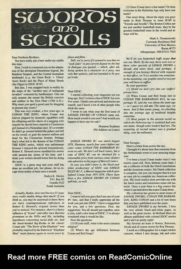 Read online The Savage Sword Of Conan comic -  Issue #198 - 64