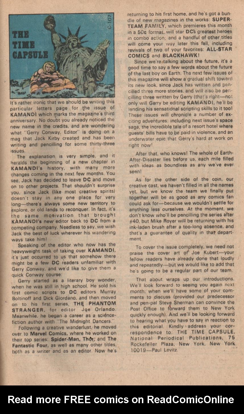 Read online Kamandi, The Last Boy On Earth comic -  Issue #34 - 33