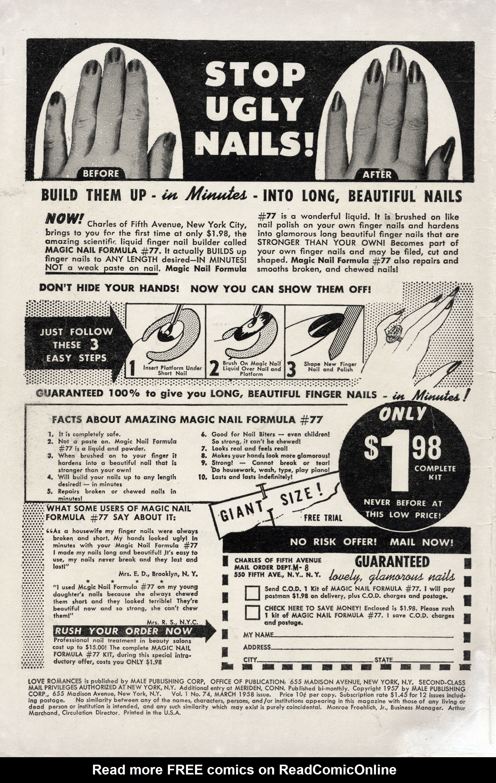 Read online Love Romances comic -  Issue #74 - 2