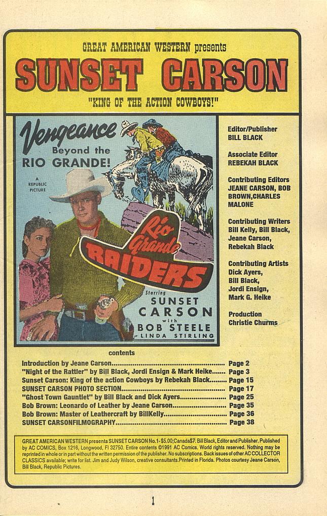 Read online Great American Western Presents: Sunset Carson comic -  Issue # Full - 3