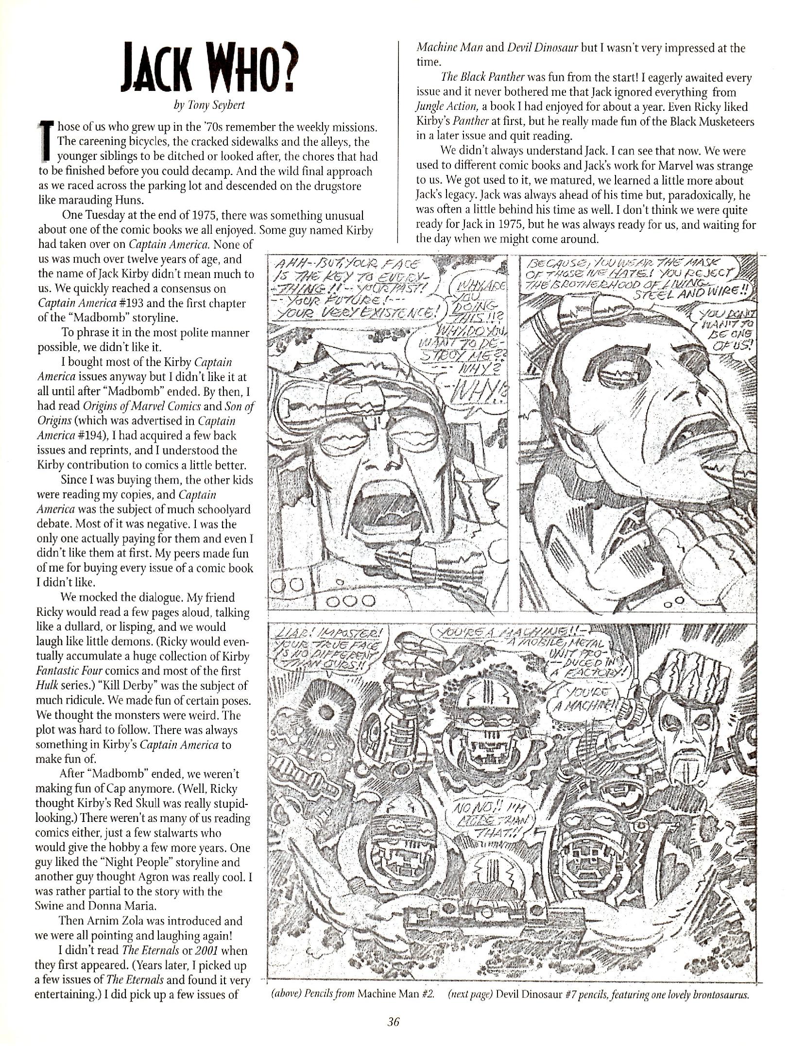 Read online The Jack Kirby Collector comic -  Issue #29 - 35