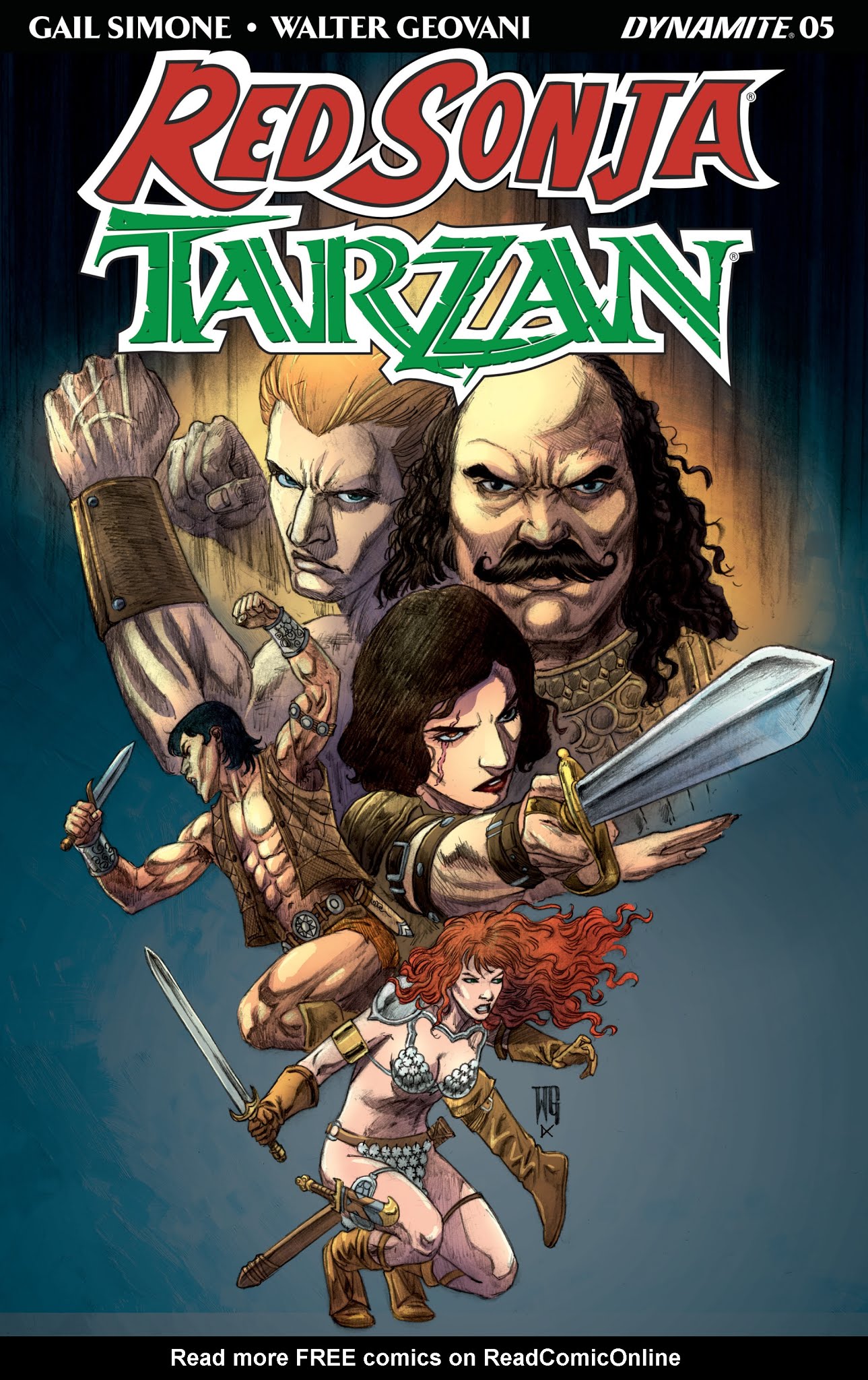Read online Red Sonja/Tarzan comic -  Issue #5 - 1