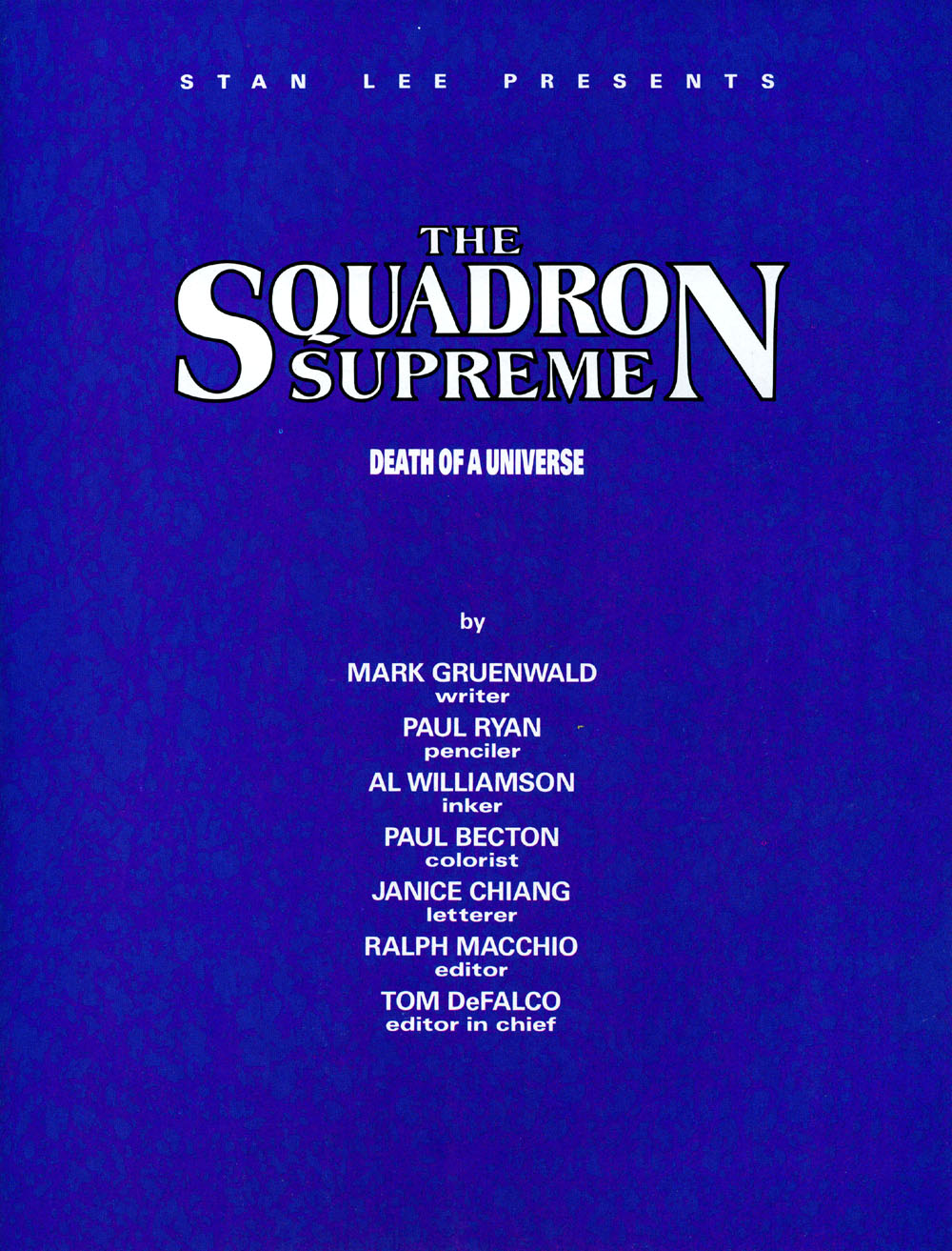 Read online Marvel Graphic Novel comic -  Issue #55 - Squadron Supreme - Death of a Universe - 2