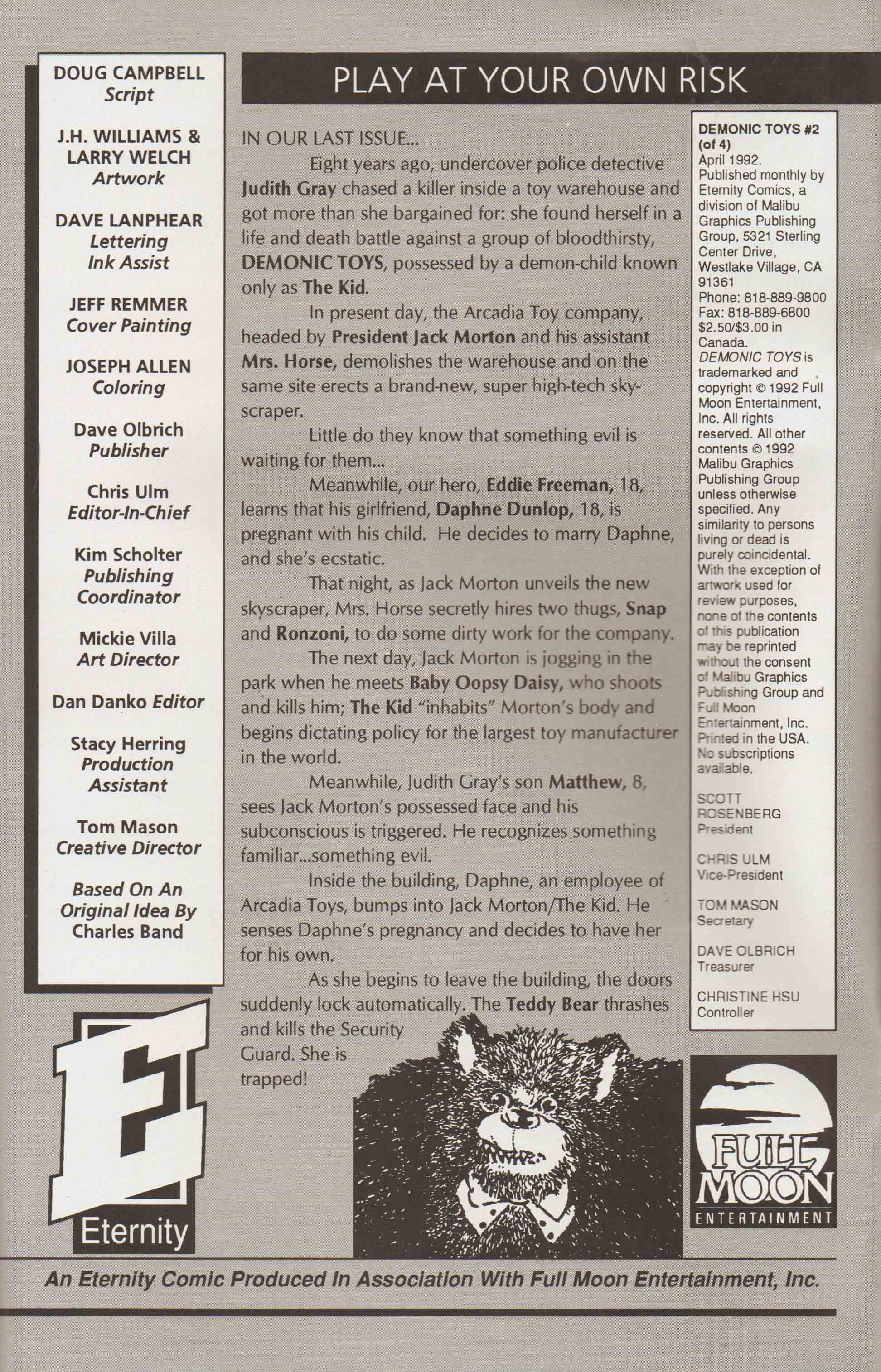 Read online Demonic Toys comic -  Issue #2 - 2