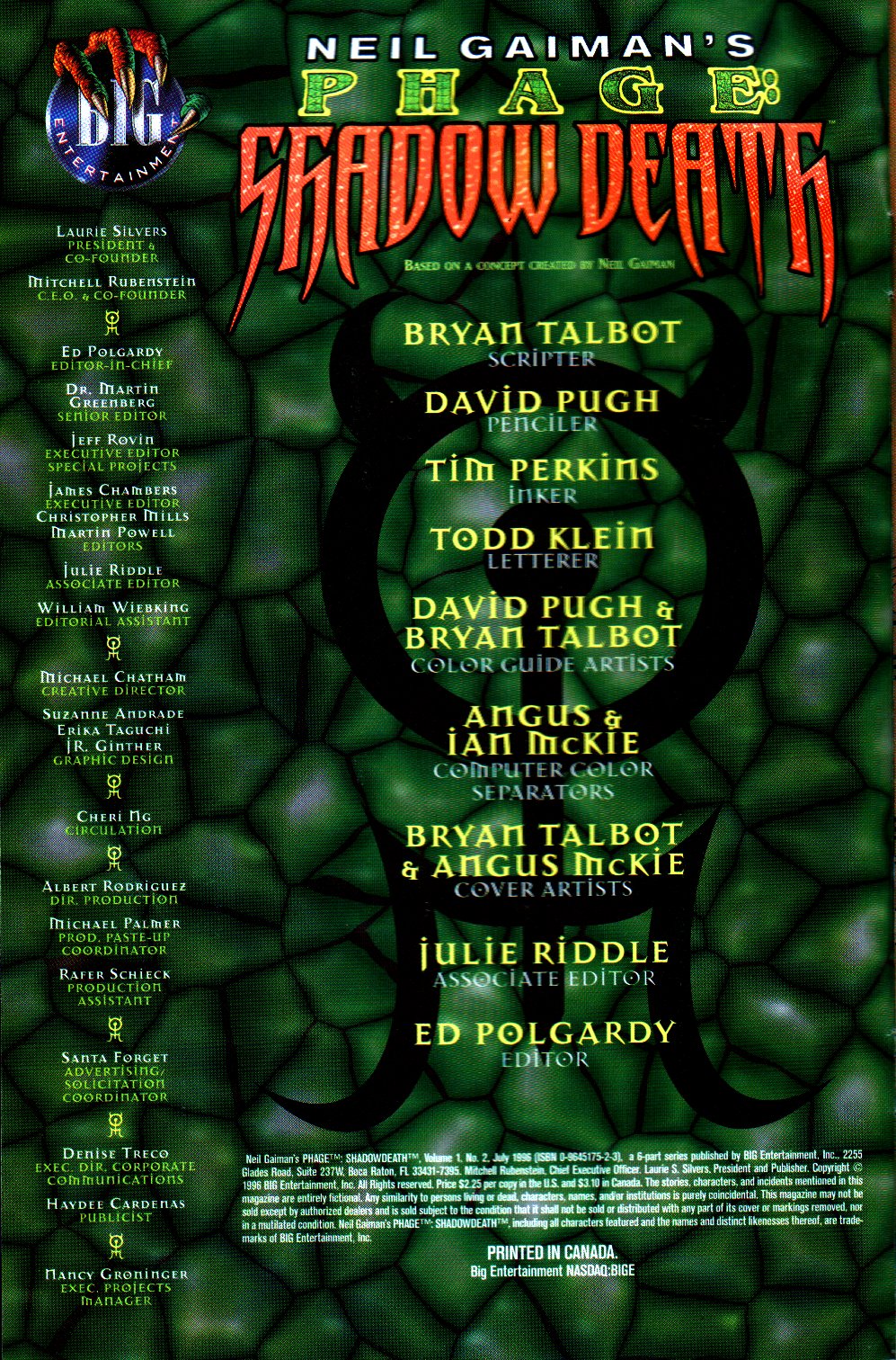 Read online Neil Gaiman's Phage: Shadow Death comic -  Issue #2 - 2