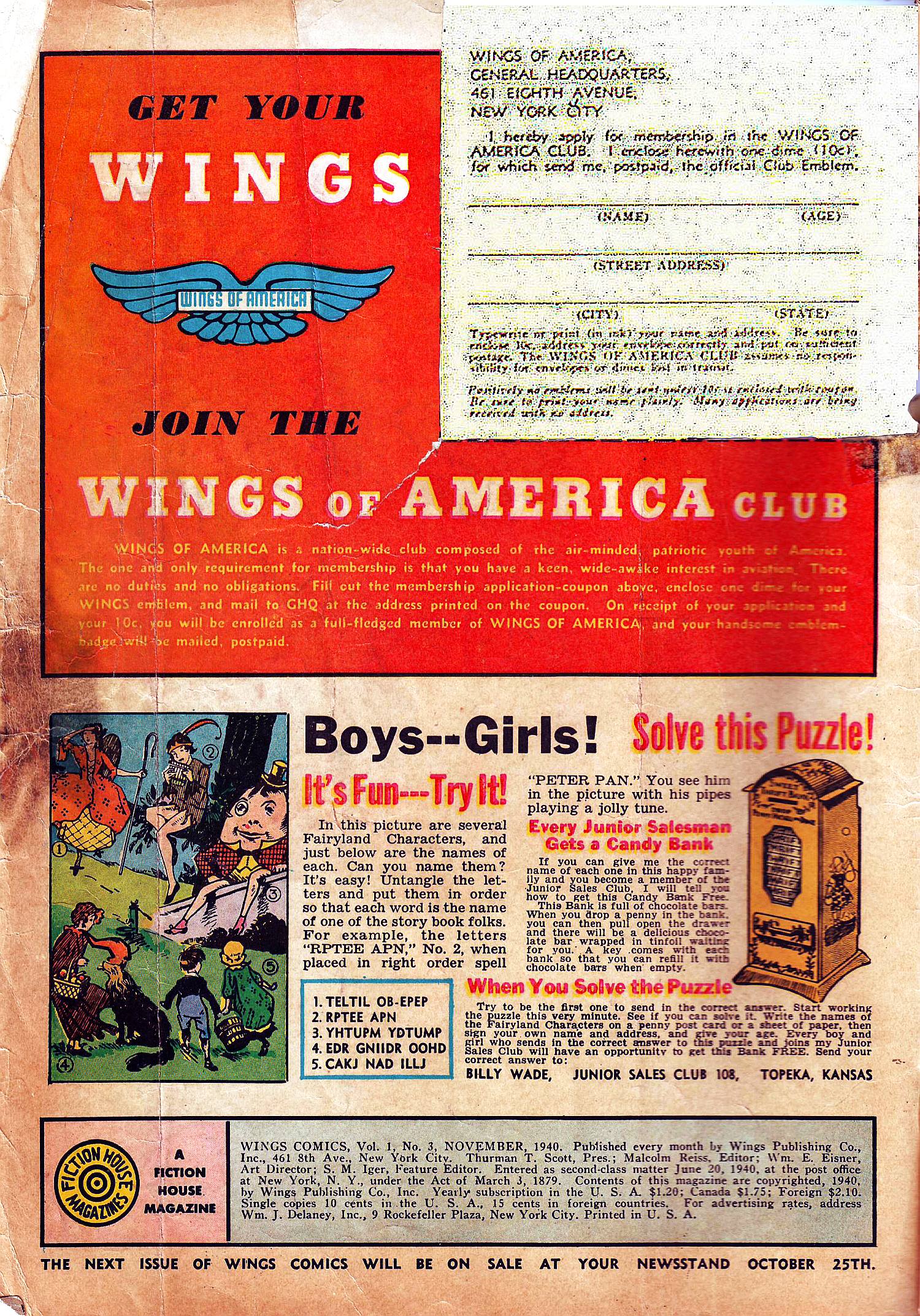 Read online Wings Comics comic -  Issue #3 - 2