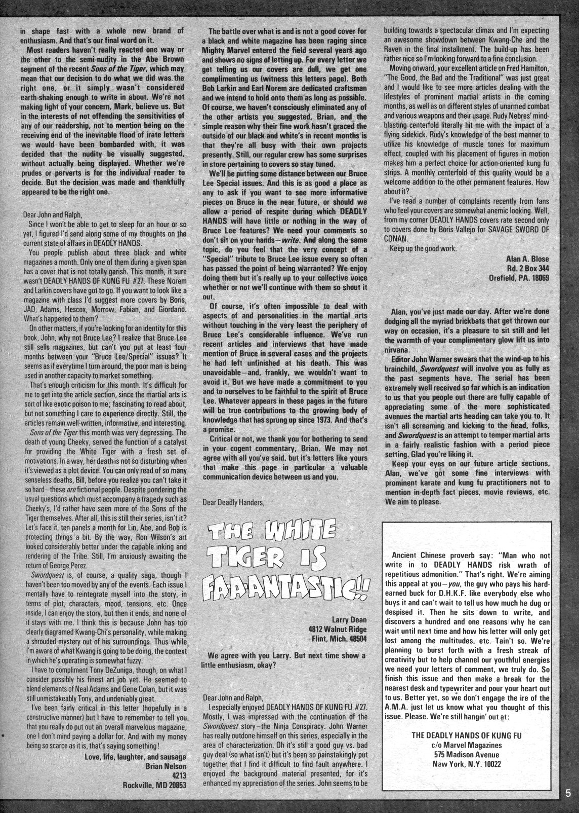 Read online The Deadly Hands of Kung Fu comic -  Issue #30 - 5