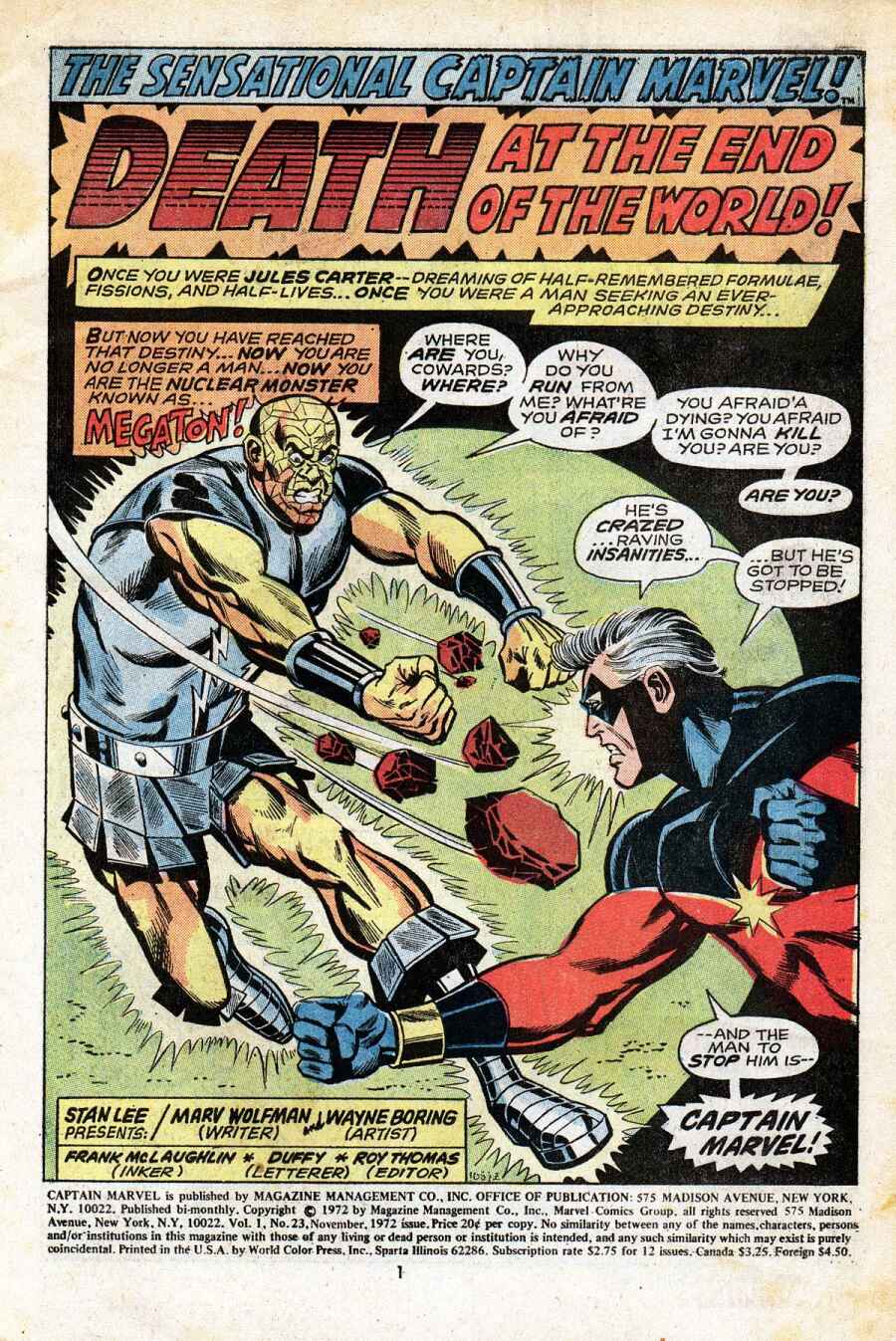 Read online Captain Marvel (1968) comic -  Issue #23 - 2
