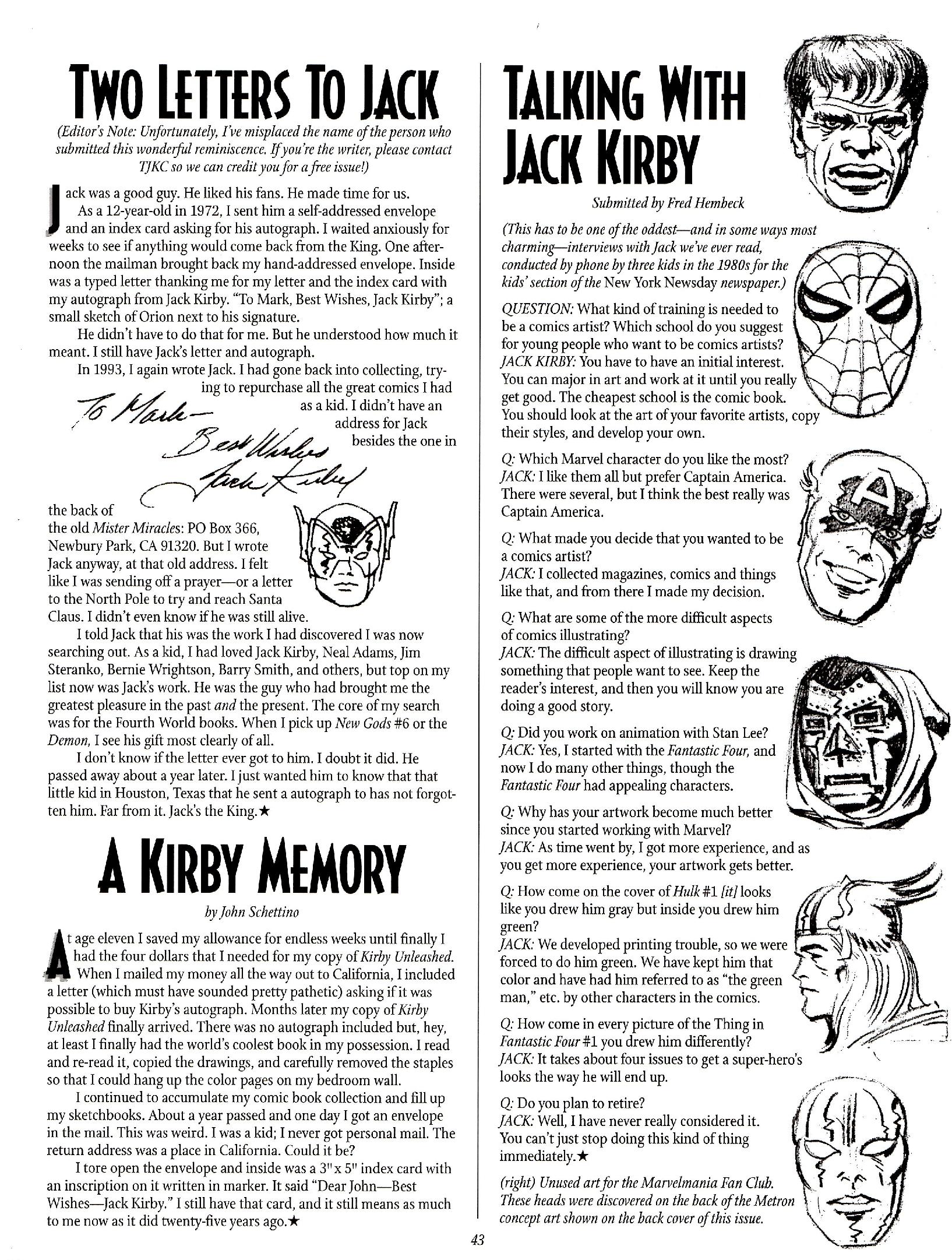 Read online The Jack Kirby Collector comic -  Issue #23 - 41
