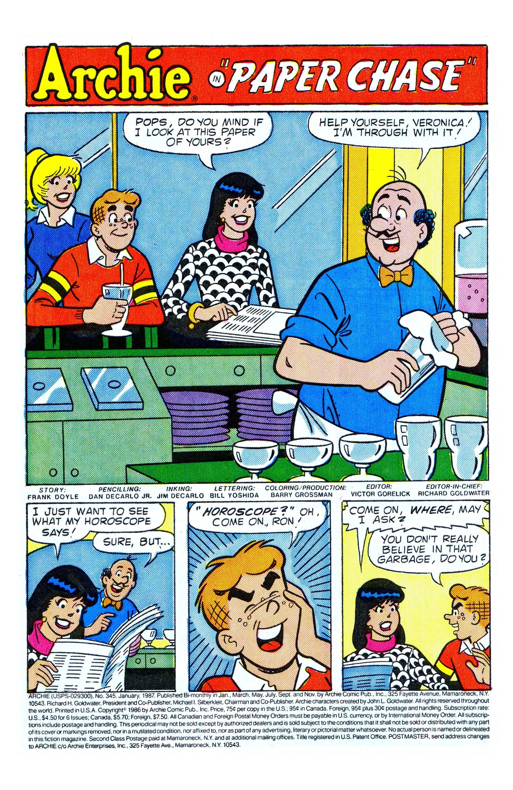 Read online Archie (1960) comic -  Issue #345 - 2